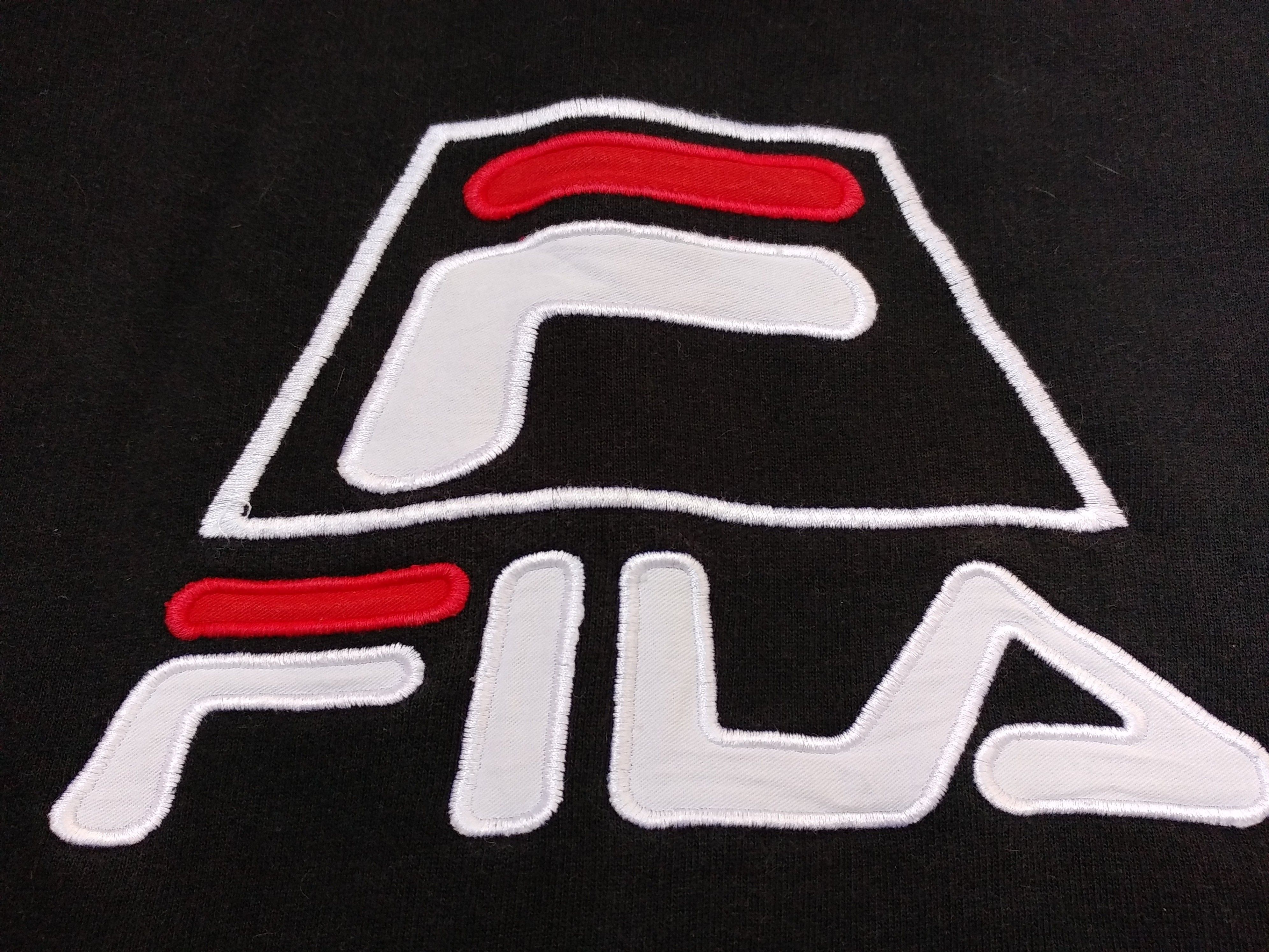 Fila × Vintage FILA hoodie, black vintage sweatshirt, 90s hip-hop 1990s XL Size US XL / EU 56 / 4 - 4 Thumbnail