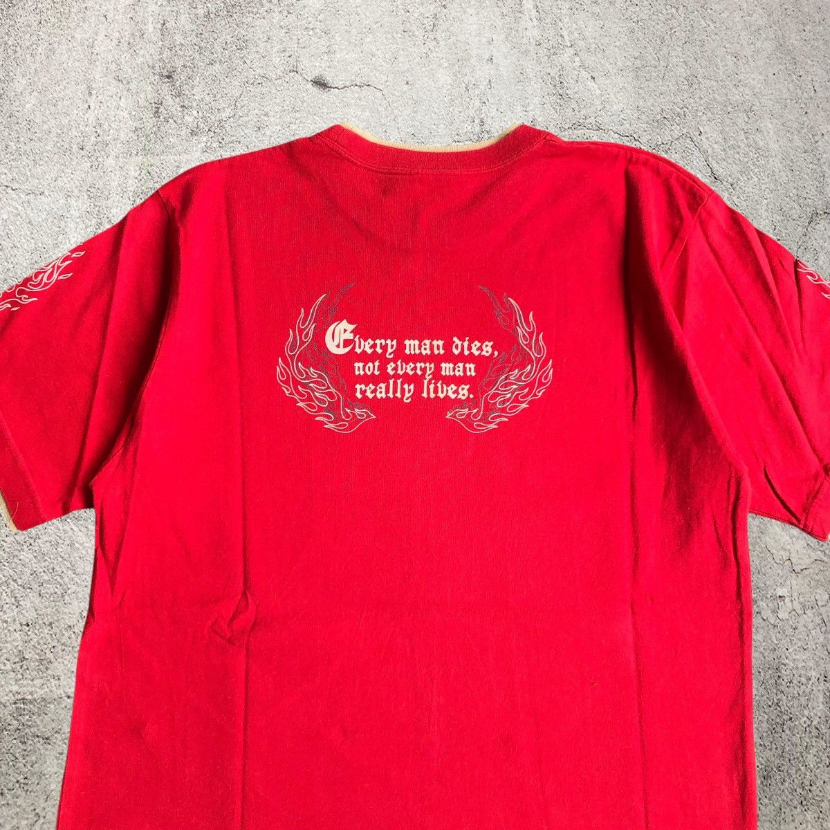 Japanese Brand 2000s Blebo Tribal Poem Grunge Punk Style T-shirt Red Grunge Size US M / EU 48-50 / 2 - 2 Thumbnail