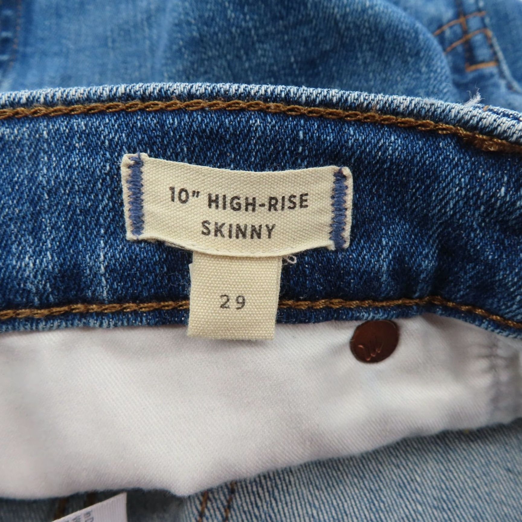 Madewell Madewell Jeans Womens 30 High Rise Skinny Distressed Blue Denim Cotton 5-Pocket Size 30" / US 8 / IT 44 - 7 Thumbnail