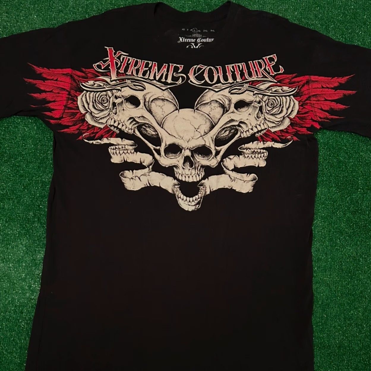 Vintage VINTAGE Xtreme Couture MMA Skull Wings Grunge Punk VTG Shirt Mens L Black 90s Y2K Punk Grunge Hip Hop Biker Size US L / EU 52-54 / 3 - 4 Thumbnail