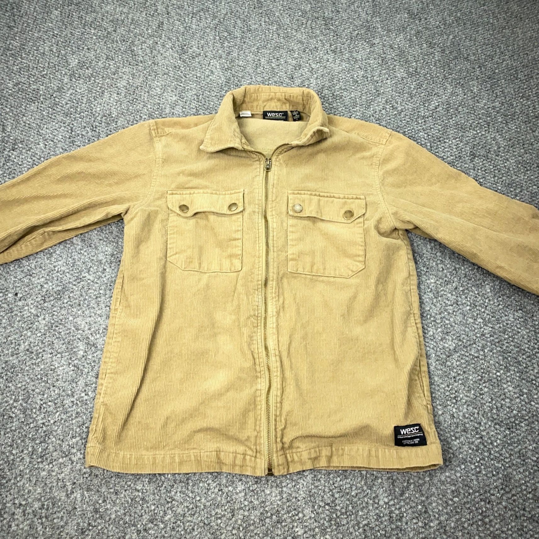 WeSC WeSC Corduroy Jacket Womens Medium Tan Full Zip Brown Cotton Jacket Women's Regular M Size M / US 6-8 / IT 42-44 - 2 Thumbnail