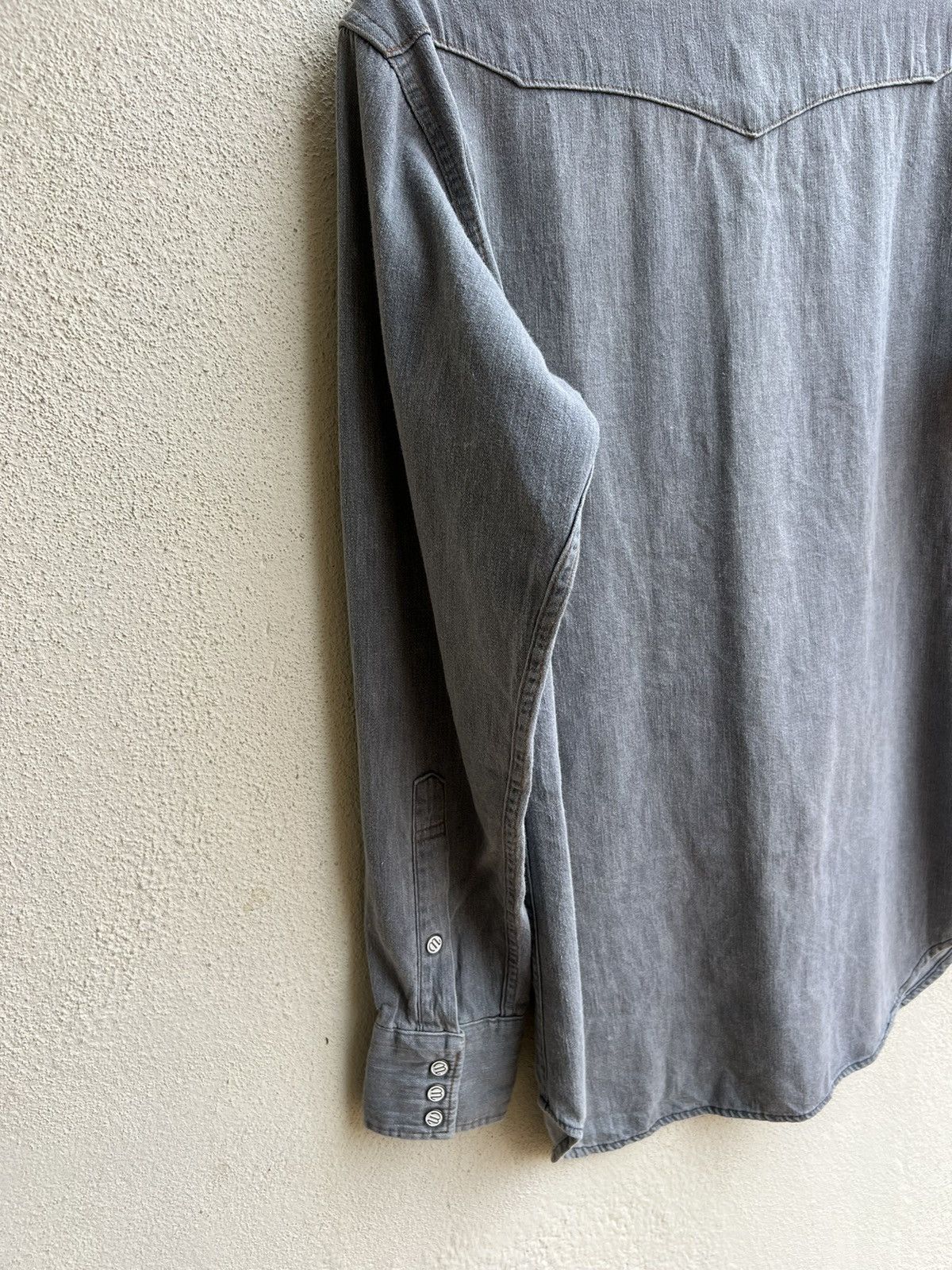 Vintage Vintage 90s Wrangler Blue Bell Grey Denim Western Shirt Size US M / EU 48-50 / 2 - 15 Thumbnail
