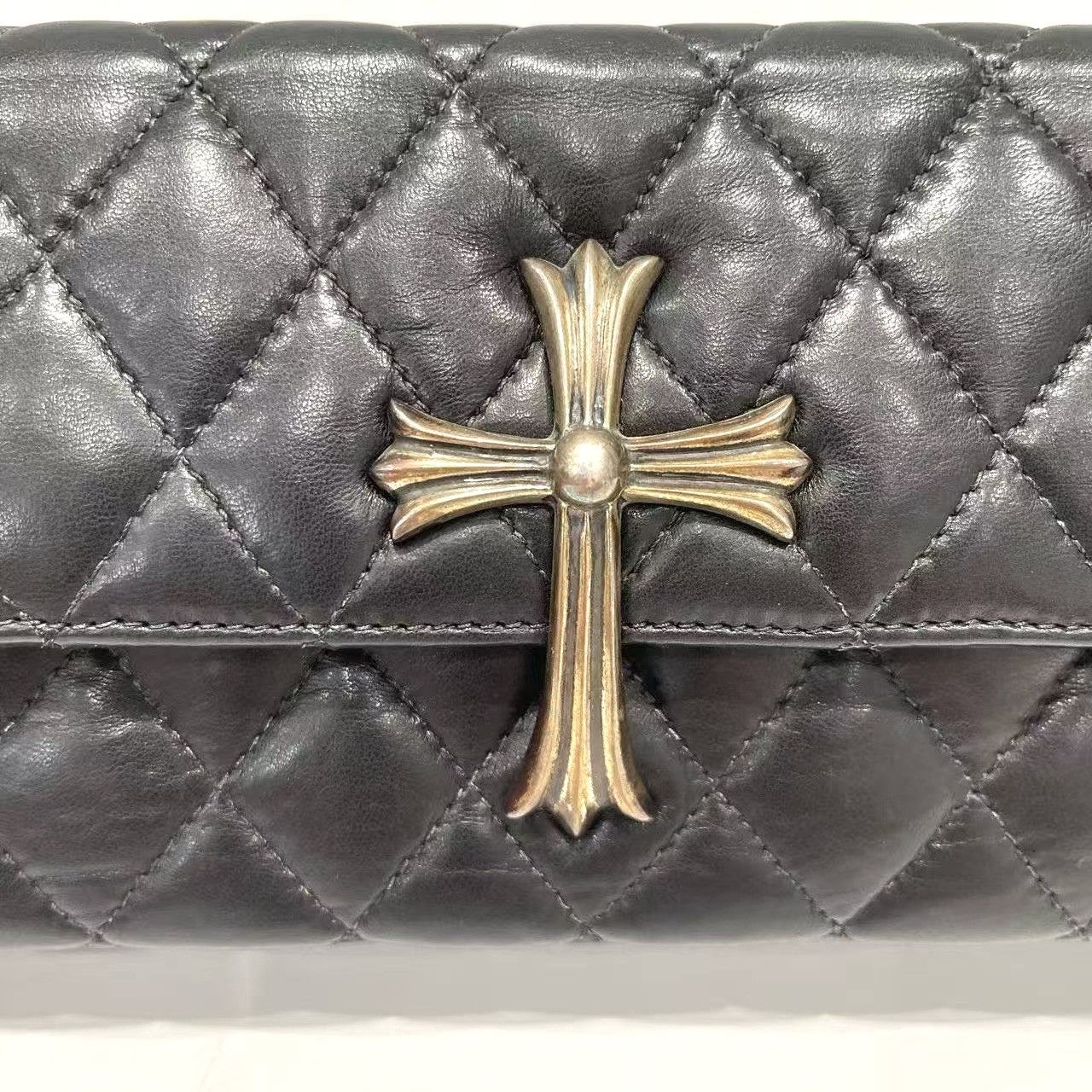 Chrome Hearts Chrome Hearts Huge Cross Quilted Leather Hand Clutch Bag Size ONE SIZE - 7 Thumbnail