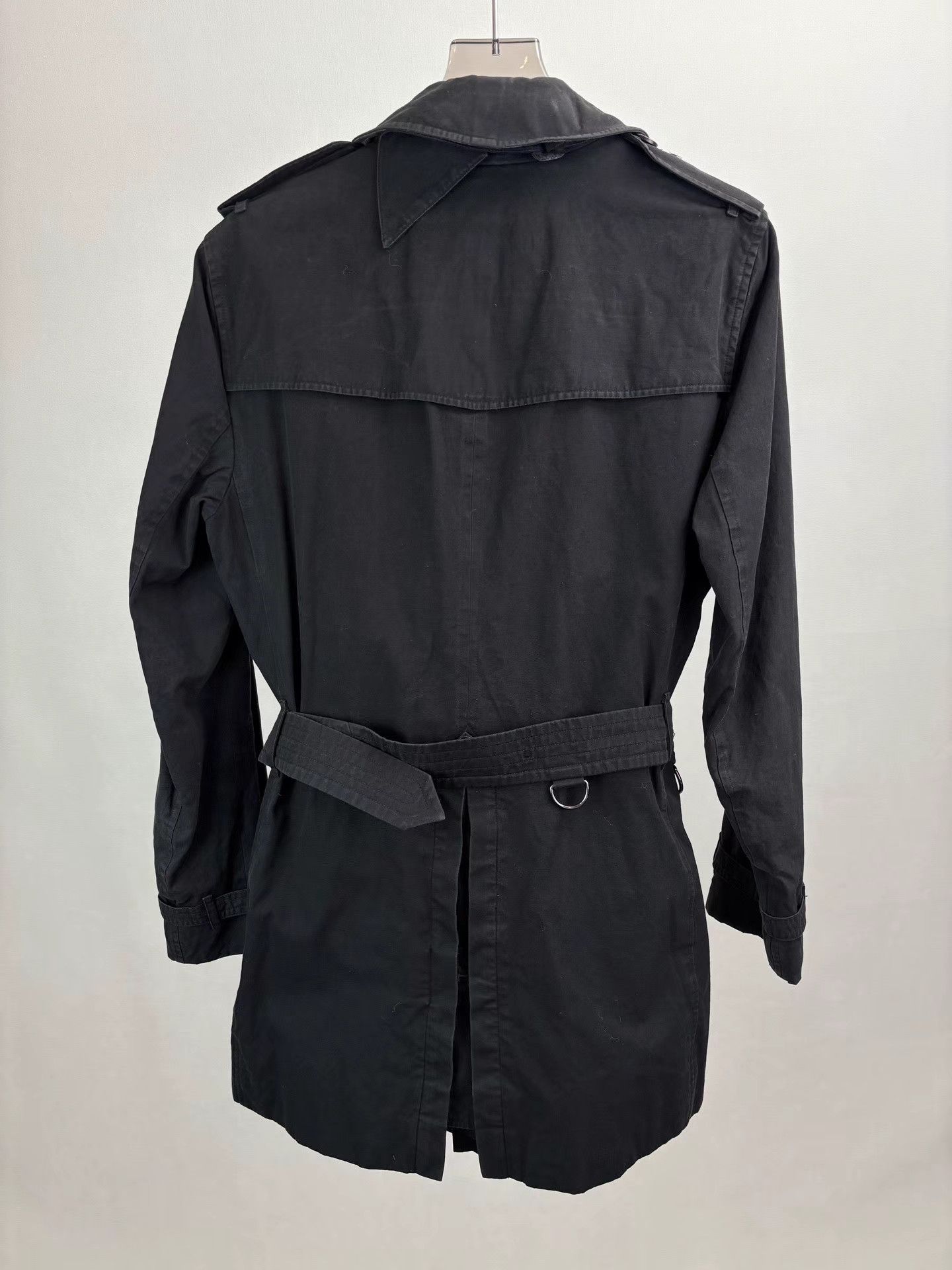 Burberry BURBERRY Black Double-Breasted Trench Coat Size US M / EU 48-50 / 2 - 2 Thumbnail