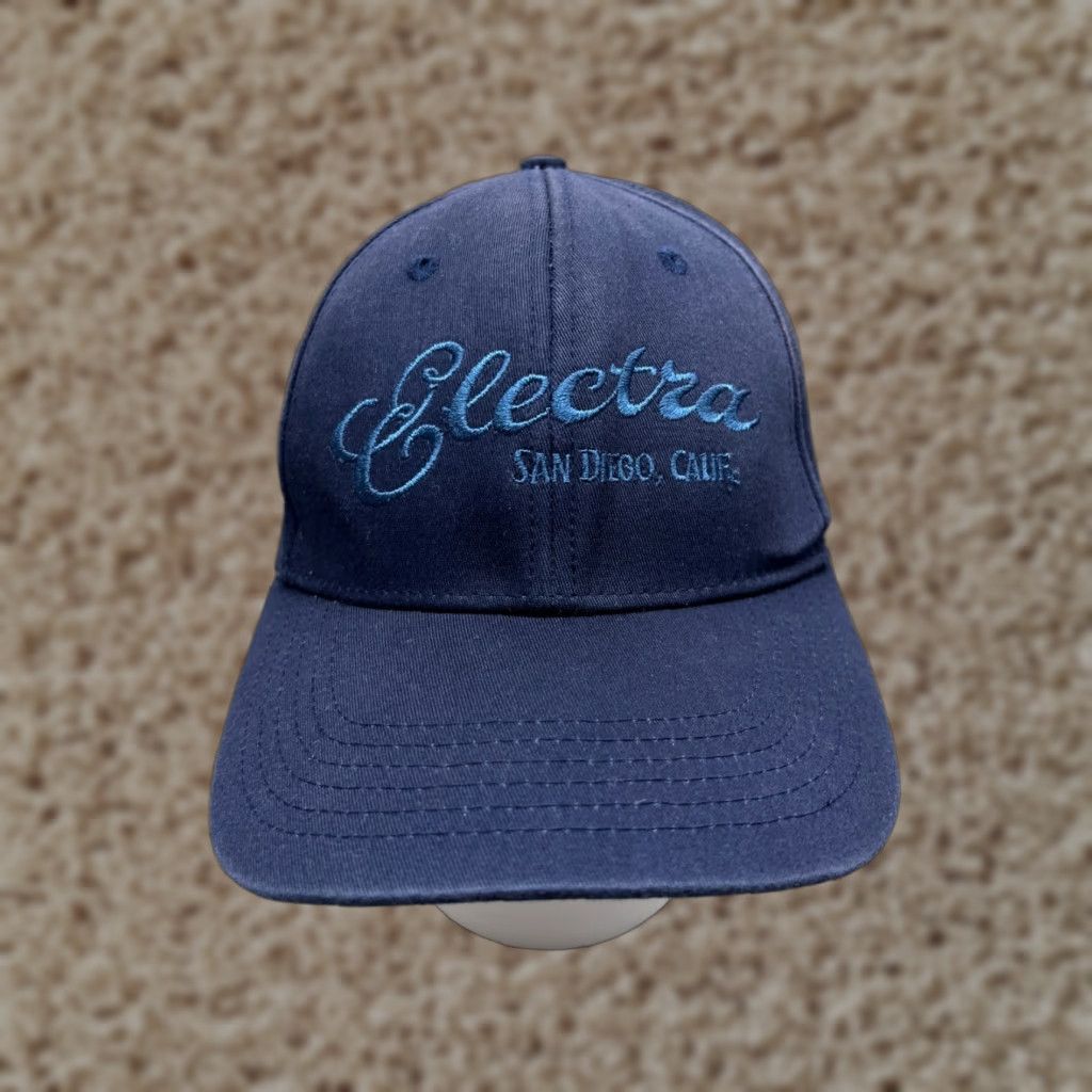 Vintage Electra Hat Cap Baseball Unisex Adults M Blue Cotton Spandex Twill Stretch Lightweight Casual 90s Beach Theme Mens Women Size ONE SIZE - 1 Thumbnail