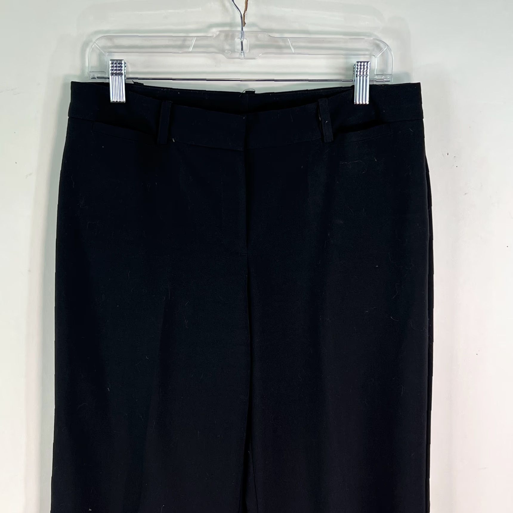 George George Womens Flat Front Low Rise Straight Leg Black Formal Dress Pants Size 8 Size 30" / US 8 / IT 44 - 3 Thumbnail