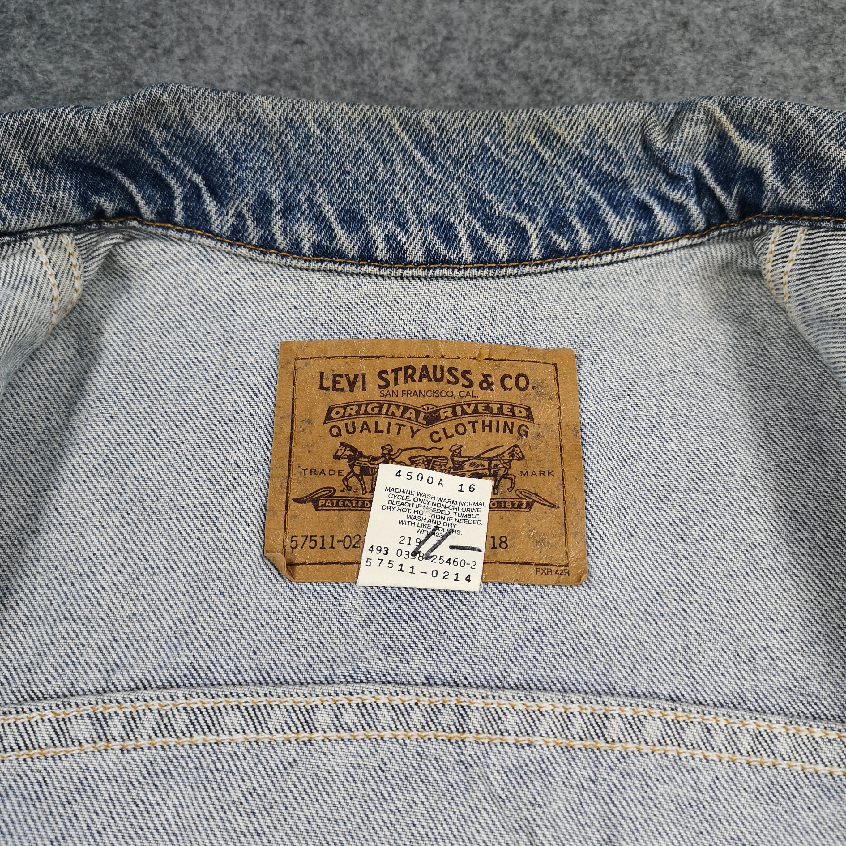 Levi's Stone Wash Vintage 90s Levis Denim Trucker Jacket Size US M / EU 48-50 / 2 - 6 Thumbnail