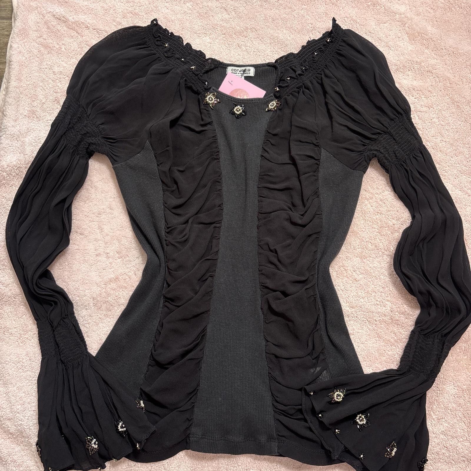 Other vintage beaded grunge silky euro blouse top Size L / US 10 / IT 46 - 4 Thumbnail