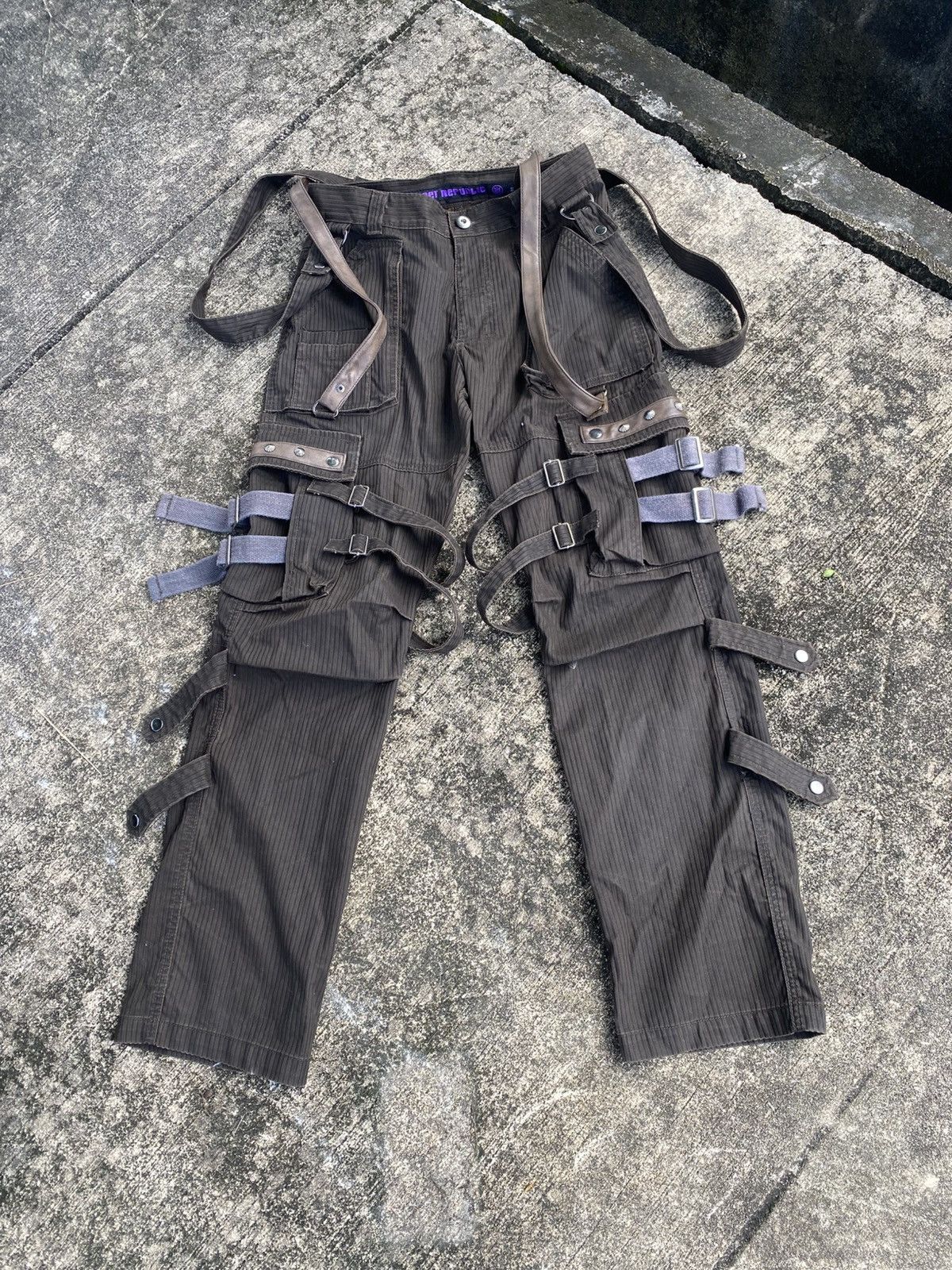 If Six Was Nine Vintage Japanese Brands Street Republic Bondage Cargopants Size US 31 - 1 Thumbnail