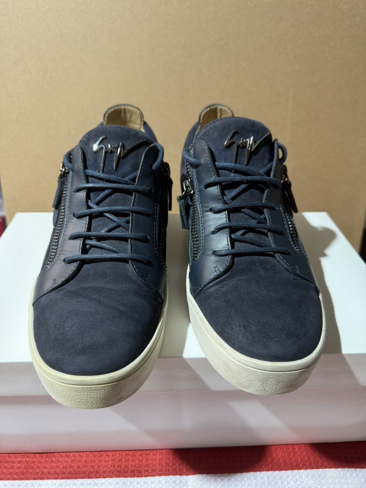 Giuseppe Zanotti Giuseppe Zanotti Men's Blue Leather & Suede Shoes Sz 43 Size US 10 / EU 43 - 1 Thumbnail
