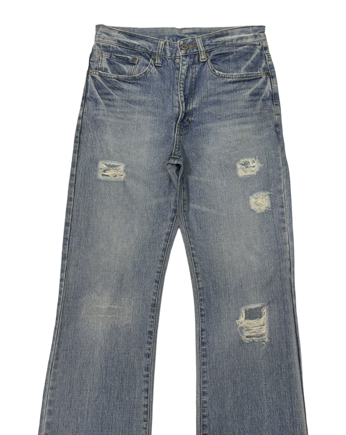 Yohji Yamamoto RARE‼️YOHJI YAMAMOTO AAR FLARE DISTRESS RIPS DENIM JEANS Size US 30 / EU 46 - 5 Thumbnail