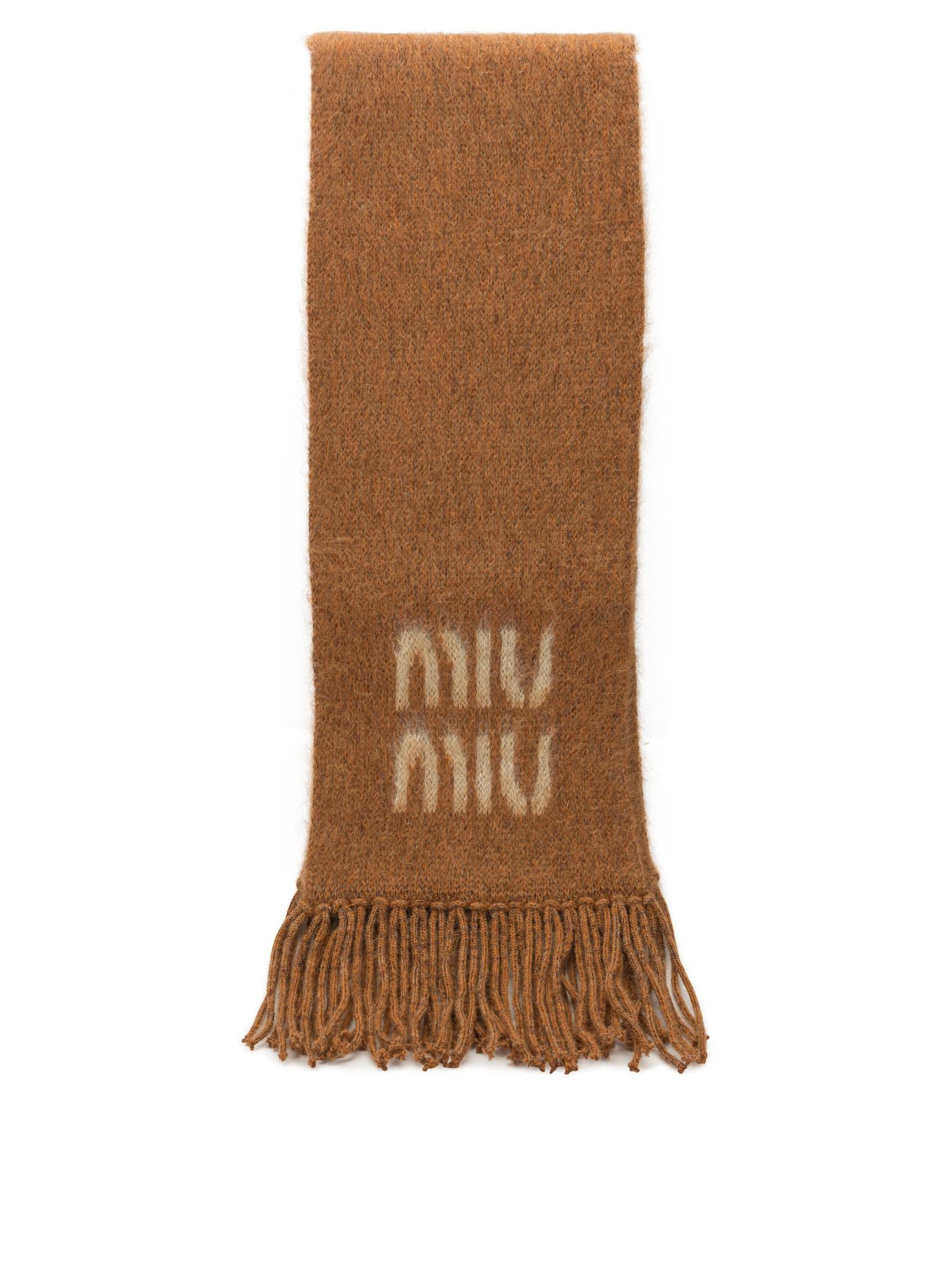 Miu Miu Miu Miu Merino Wool Scarf With Logo Women - USA Duties Paid Size ONE SIZE - 1 Thumbnail