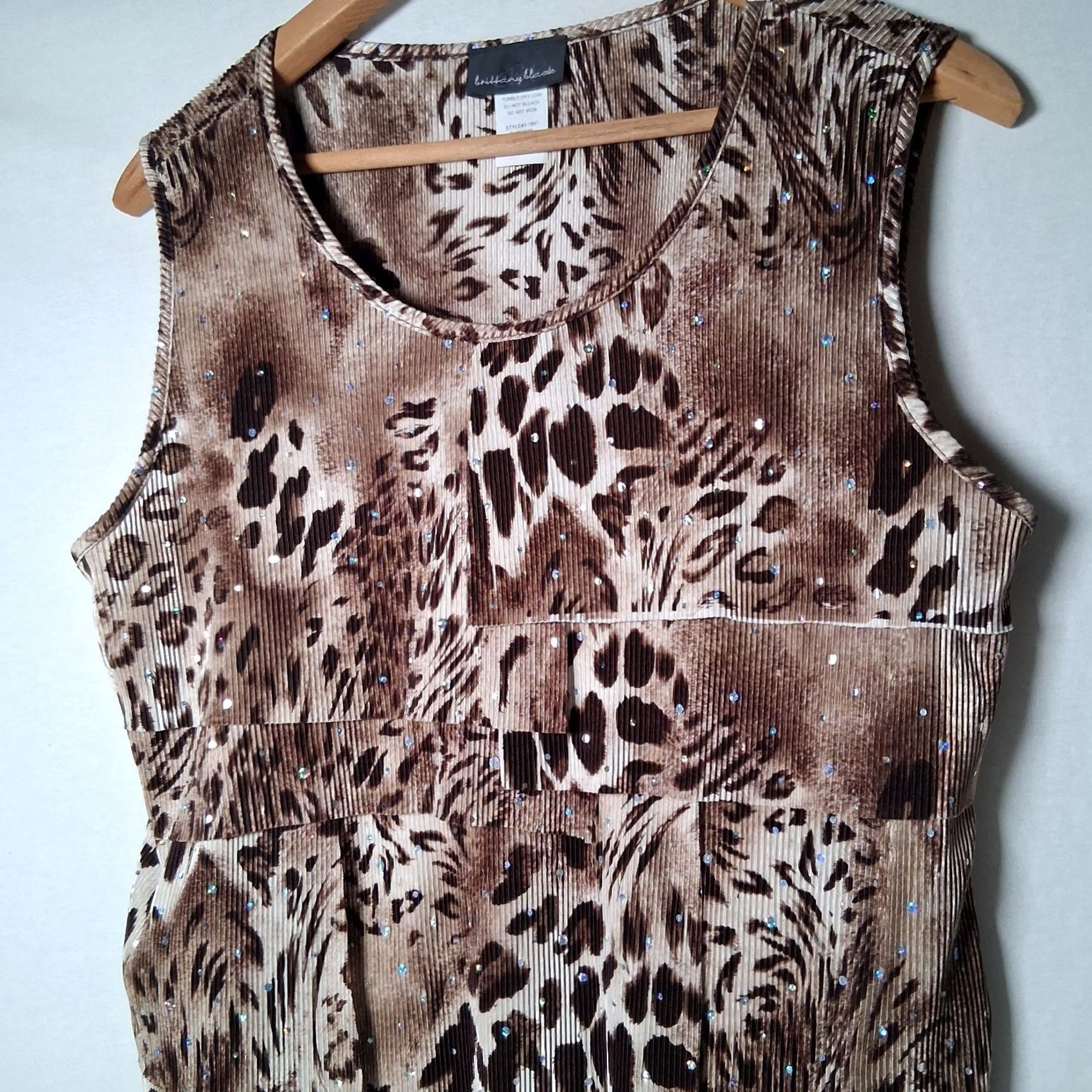 Vintage VINTAGE Brittany Black Shirt M Cat Print Sleeveless Ribbed Mirrored Flutter Size M / US 6-8 / IT 42-44 - 3 Thumbnail