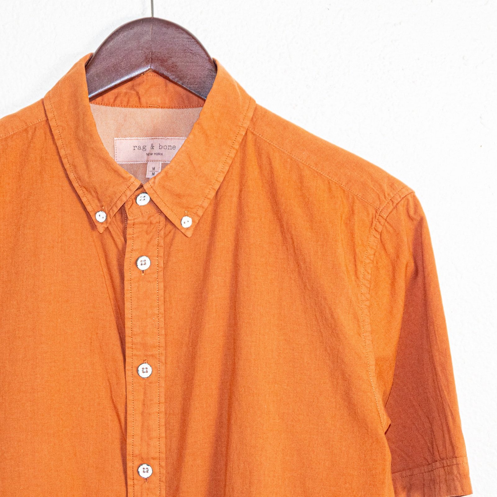 Rag & Bone Rag & Bone NY Medium Short Sleeve Button down Shirt Orange Size US M / EU 48-50 / 2 - 3 Thumbnail