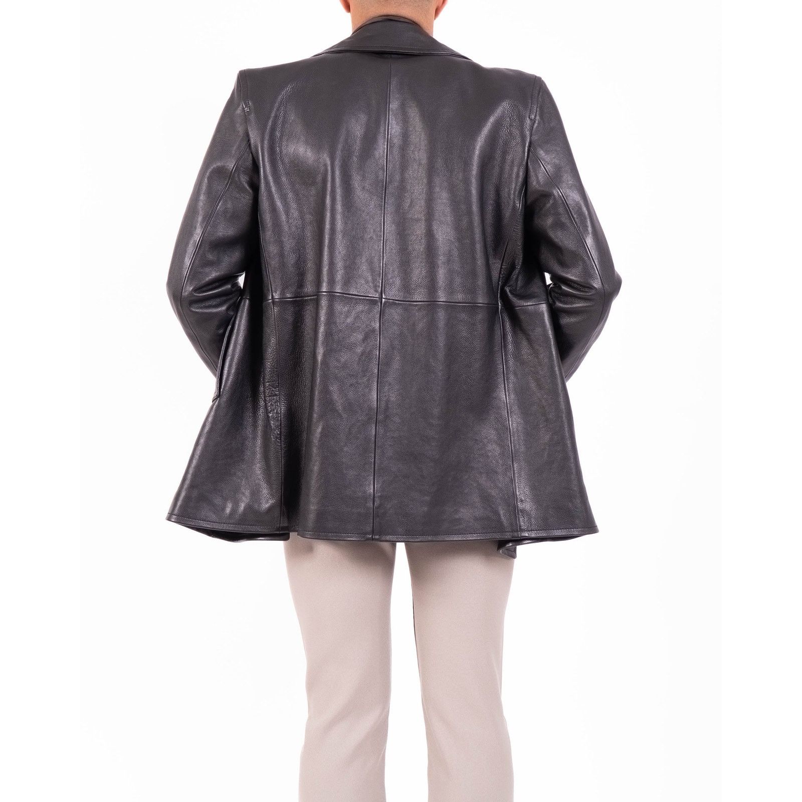 Saint Laurent Paris FW17 Double Breasted Coat in Black Textured Leather Size US L / EU 52-54 / 3 - 10 Thumbnail