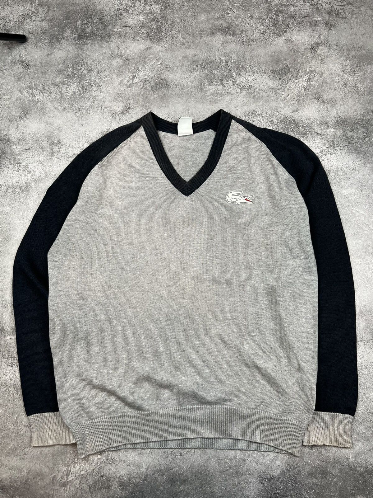 Lacoste Lacoste Roland Garros Grey V Neck Sweater Size US L / EU 52-54 / 3 - 1 Thumbnail