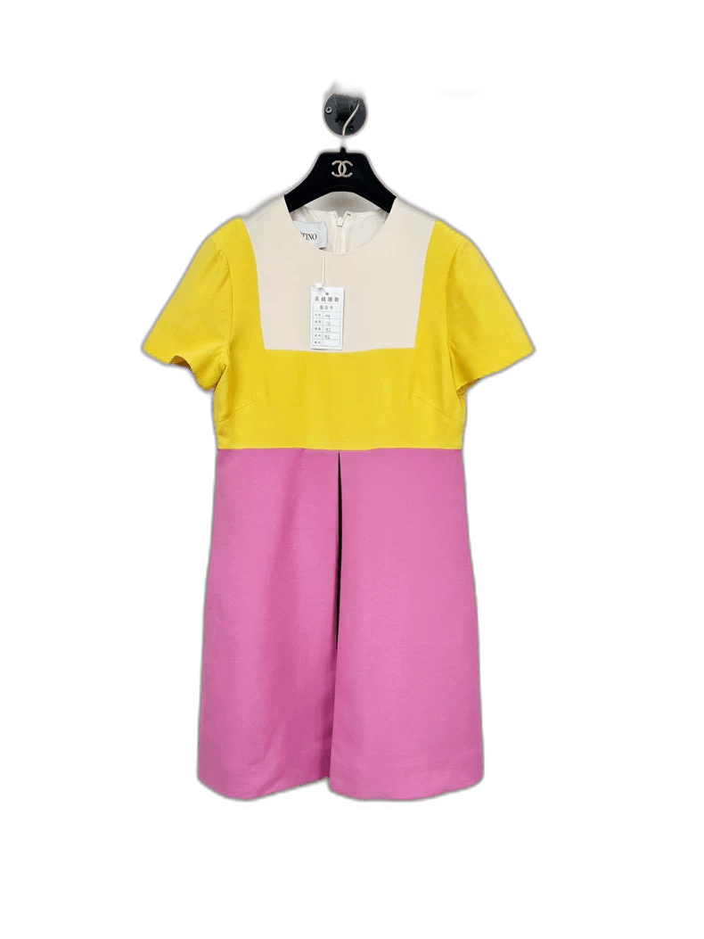 Valentino Valentino Wool Silk Dress with Colorful Design Size L / US 10 / IT 46 - 1 Thumbnail
