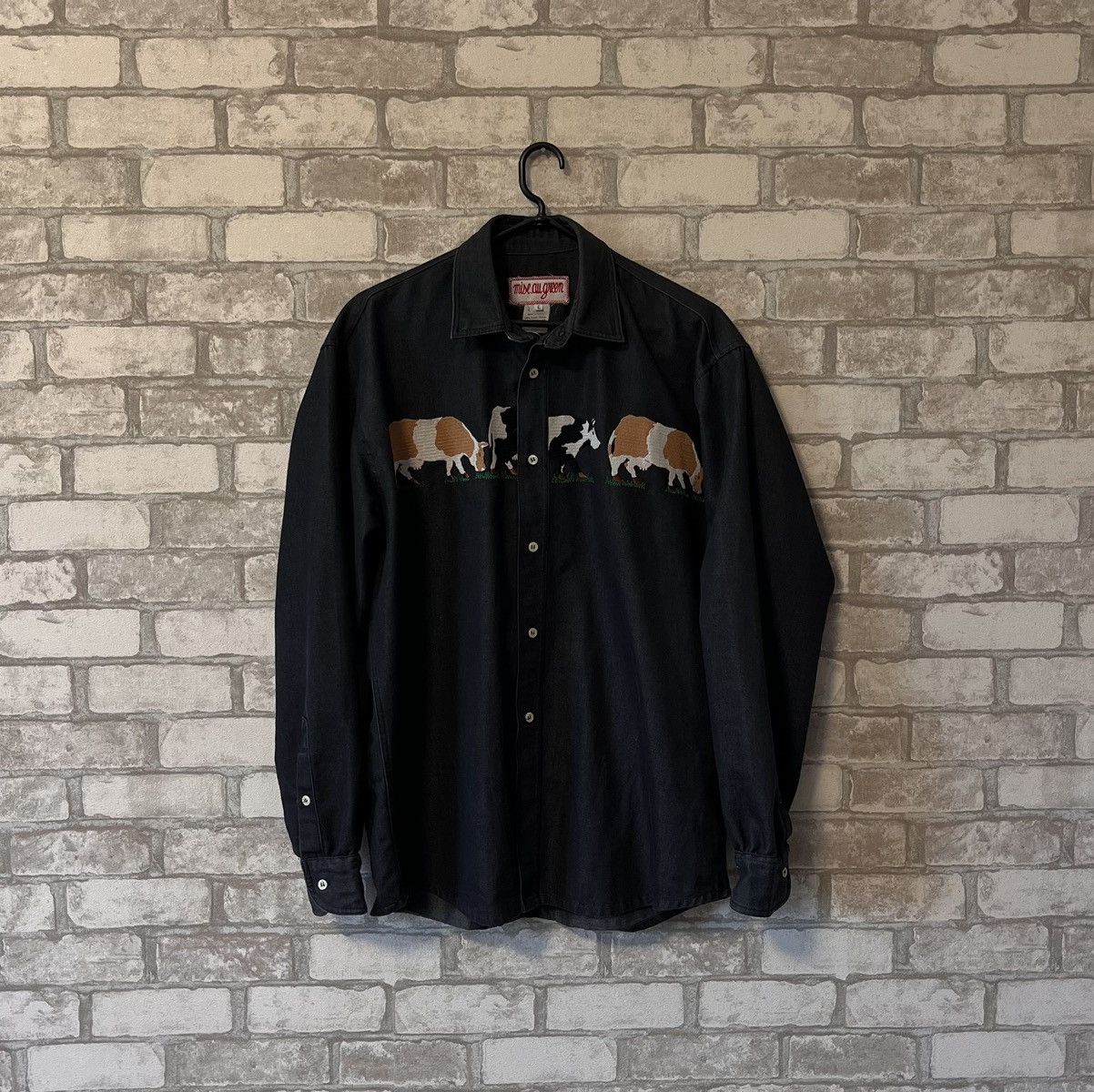 If Six Was Nine × Vintage 🇫🇷Archive 1990s Mise au Green Cow Made in France Shirt Size US L / EU 52-54 / 3 - 1 Thumbnail