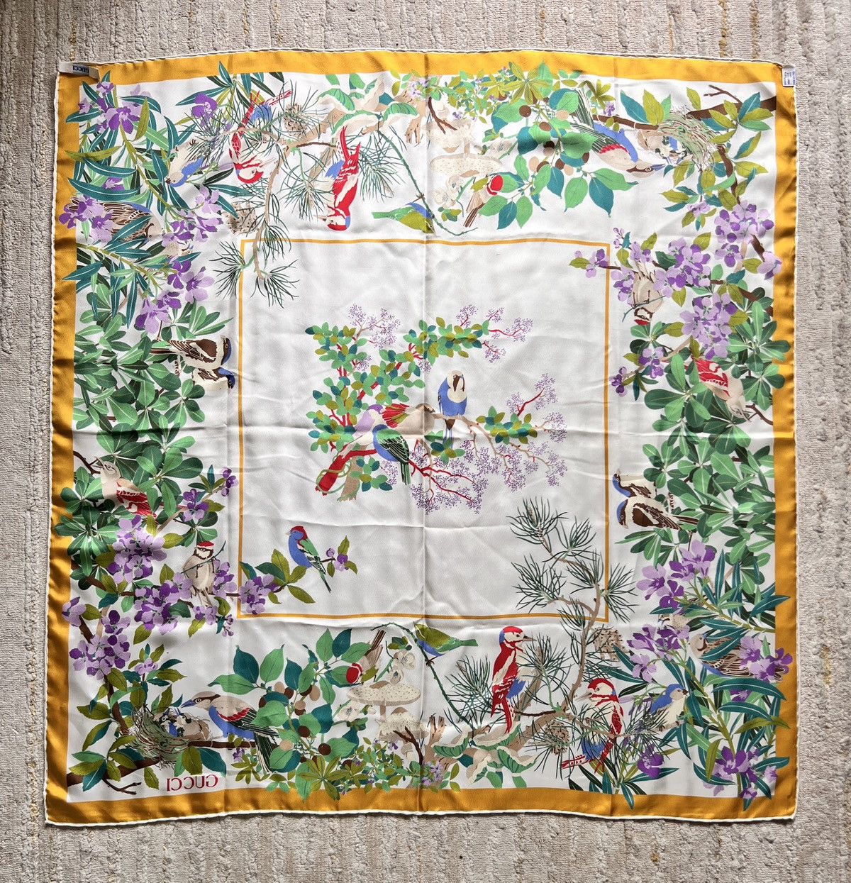 Gucci Gucci Floral Whimsical Printed Silk Scarve Size ONE SIZE - 10 Thumbnail