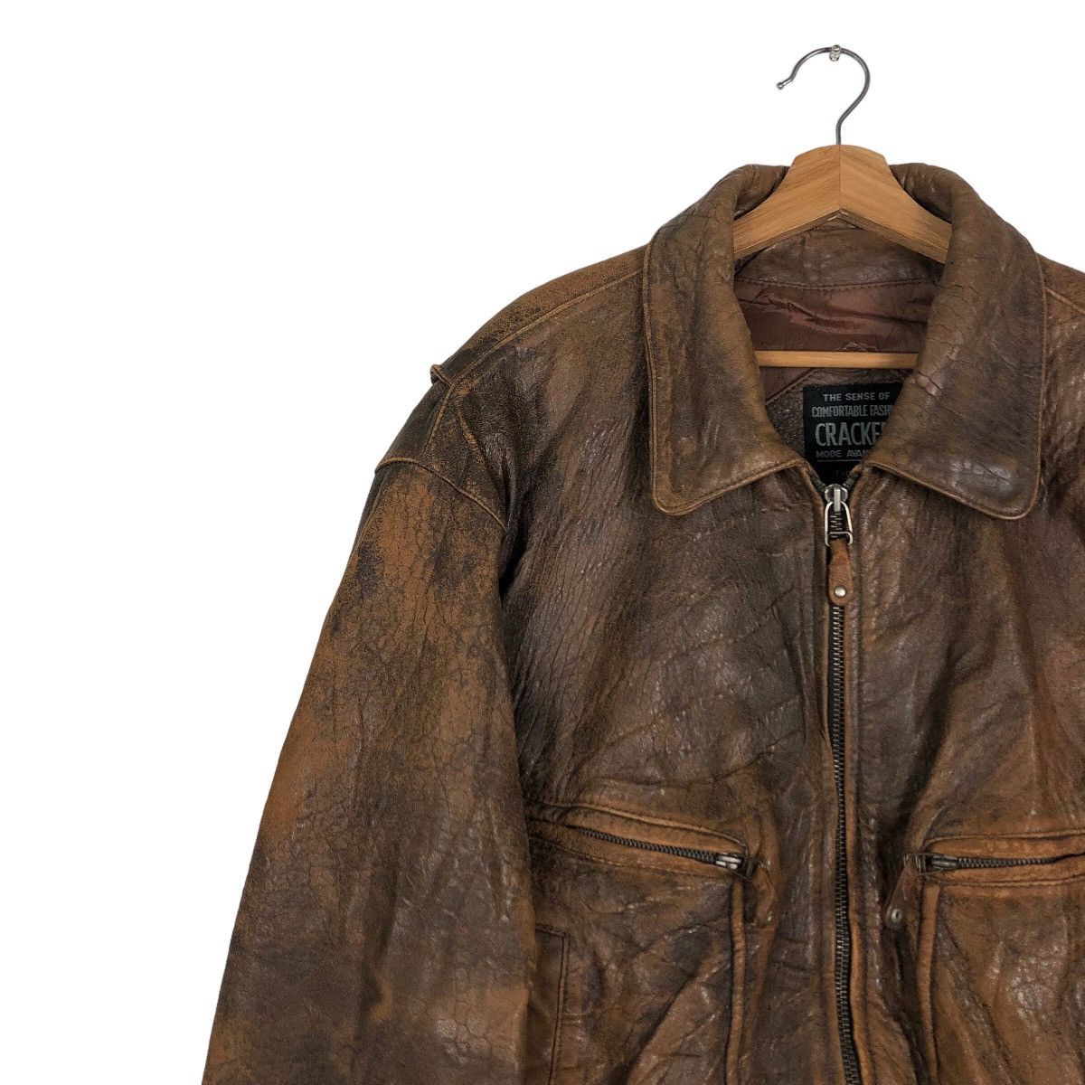 Japanese Brand 🔥Vintage Aviators Leather Jacket Crackers Mode Avant Garde Size US L / EU 52-54 / 3 - 7 Thumbnail
