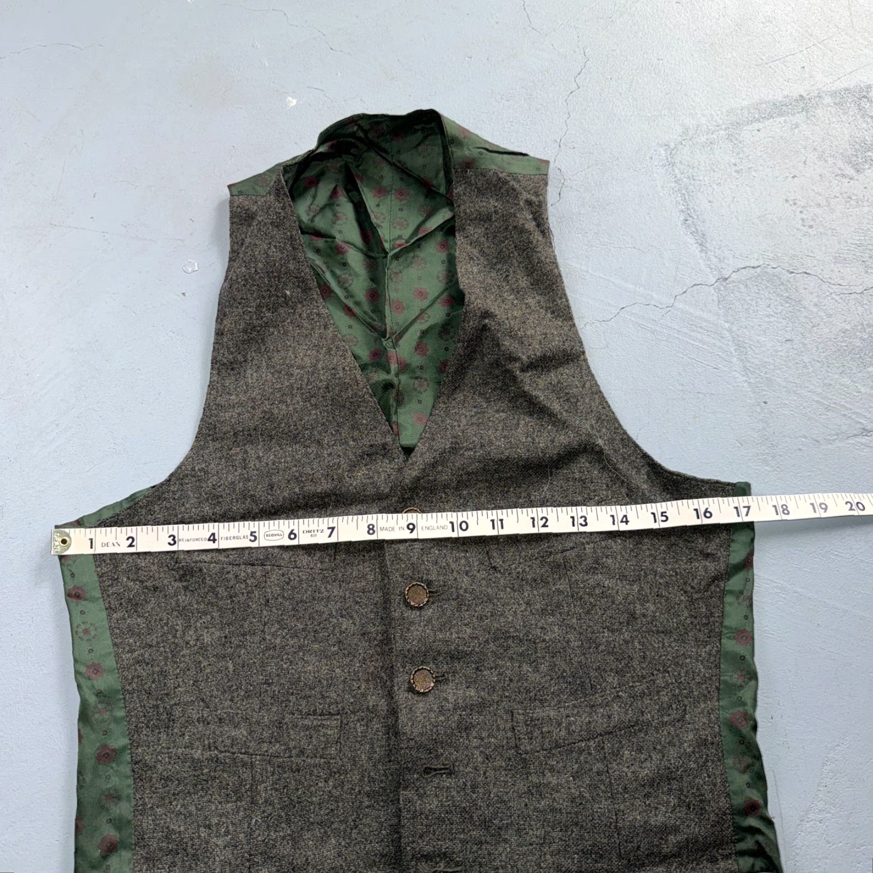 Doublet VINTAGE Vest Mens Gray Green Waistcoat Size S 1940s 1950s Double Sided Rare Suit Size US S / EU 44-46 / 1 - 6 Thumbnail