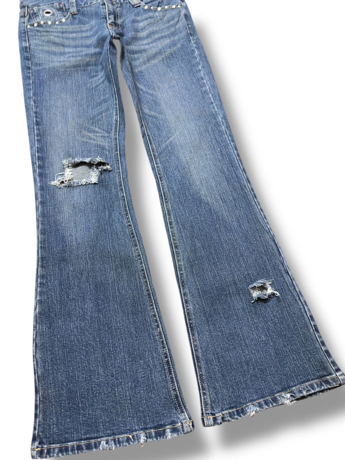 Le Grande Bleu (L.G.B.) Vintage Daily Topics Flare Bootcut Grunge Distressed Denim Size US 30 / EU 46 - 3 Thumbnail