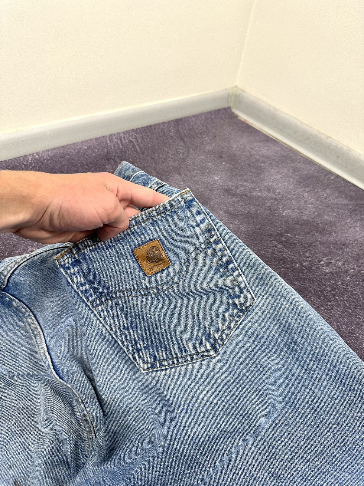 Carhartt Vintage Carhartt Light Blue USA Denim Faded Opium Work Jeans Size US 38 / EU 54 - 7 Thumbnail