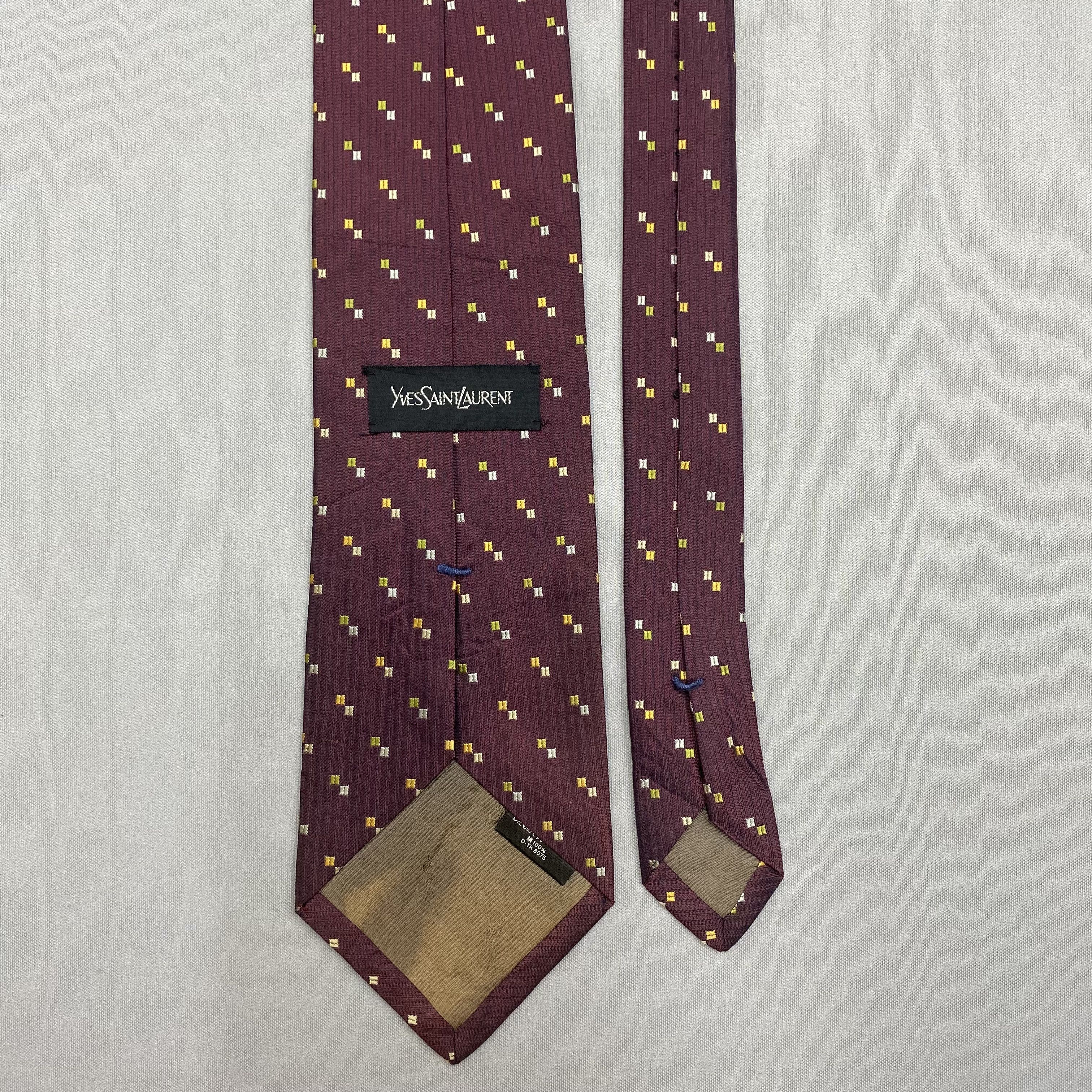 Japanese Brand Vintage Yves Saint Laurent SILK Necktie Cravate Pure Silk Size ONE SIZE - 6 Thumbnail
