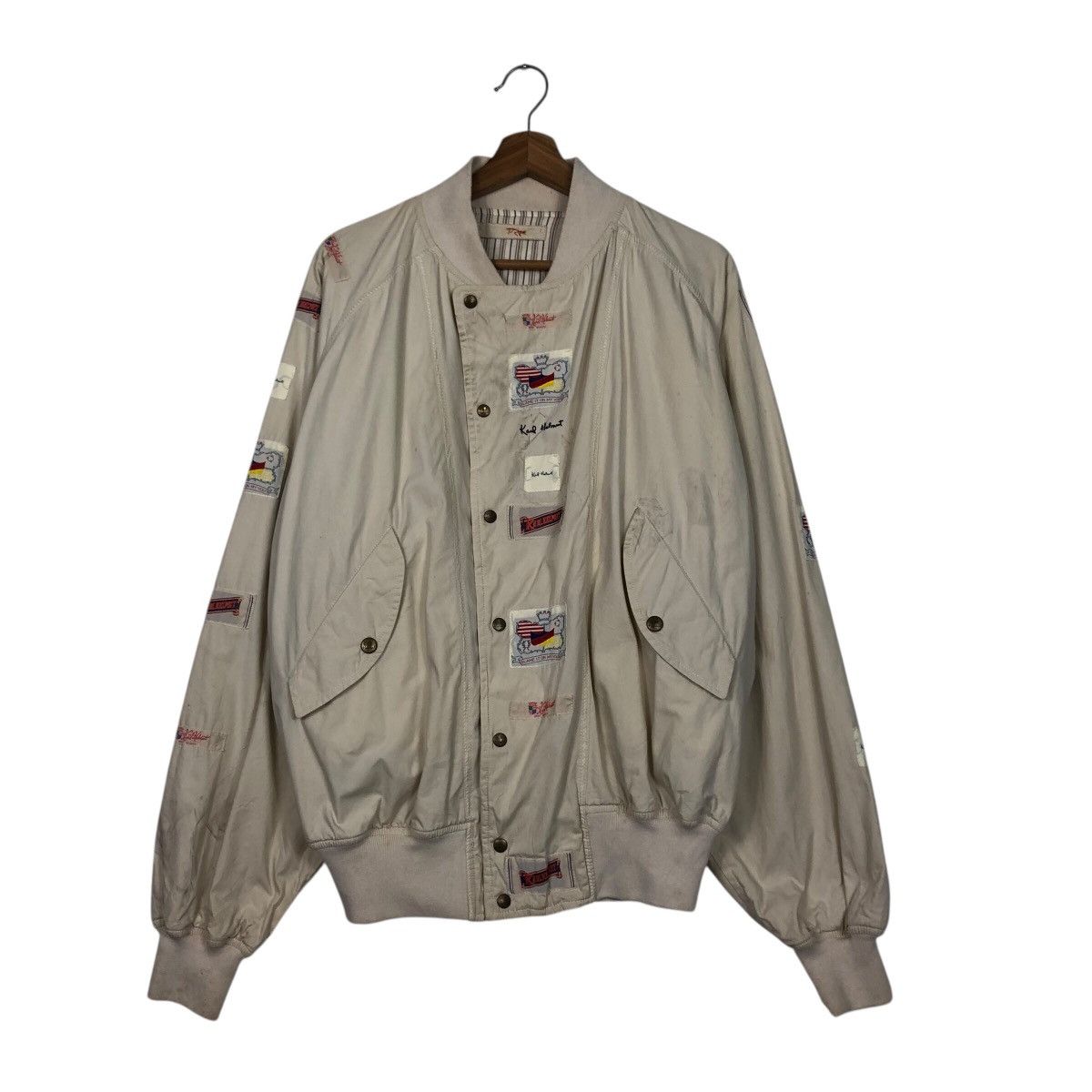 Japanese Brand 📌Vintage Bomber Jacket Karl Helmut Patches Issey Miyake Size US L / EU 52-54 / 3 - 2 Thumbnail