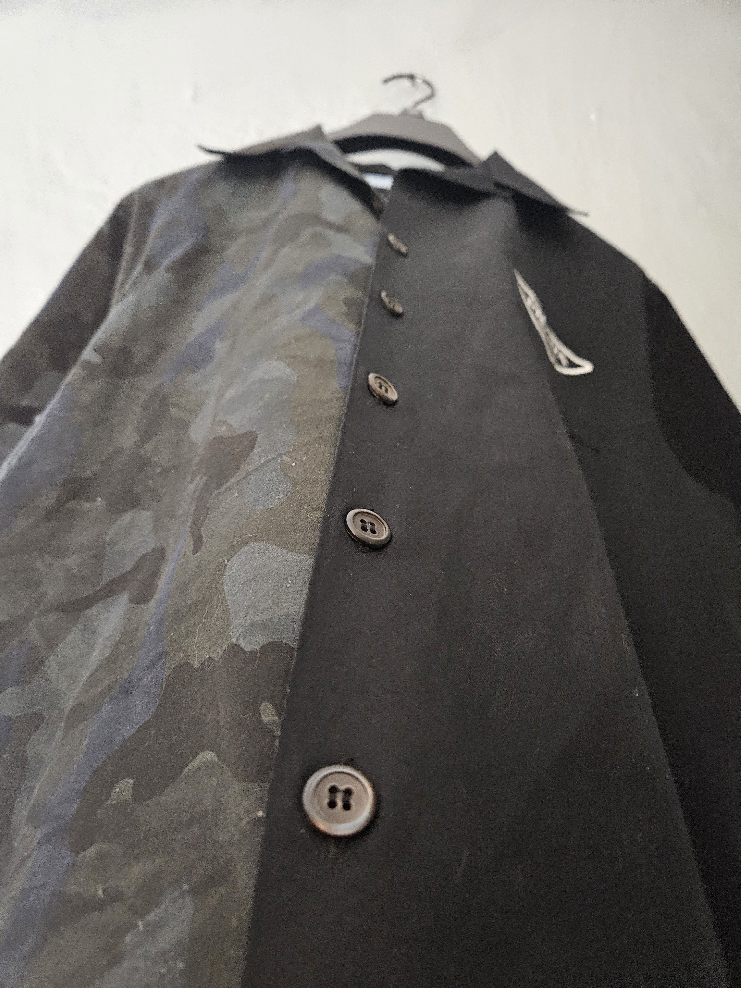 Prada Double Match Oversized Black Blue Camo Bowling Shirt Size US S / EU 44-46 / 1 - 4 Thumbnail