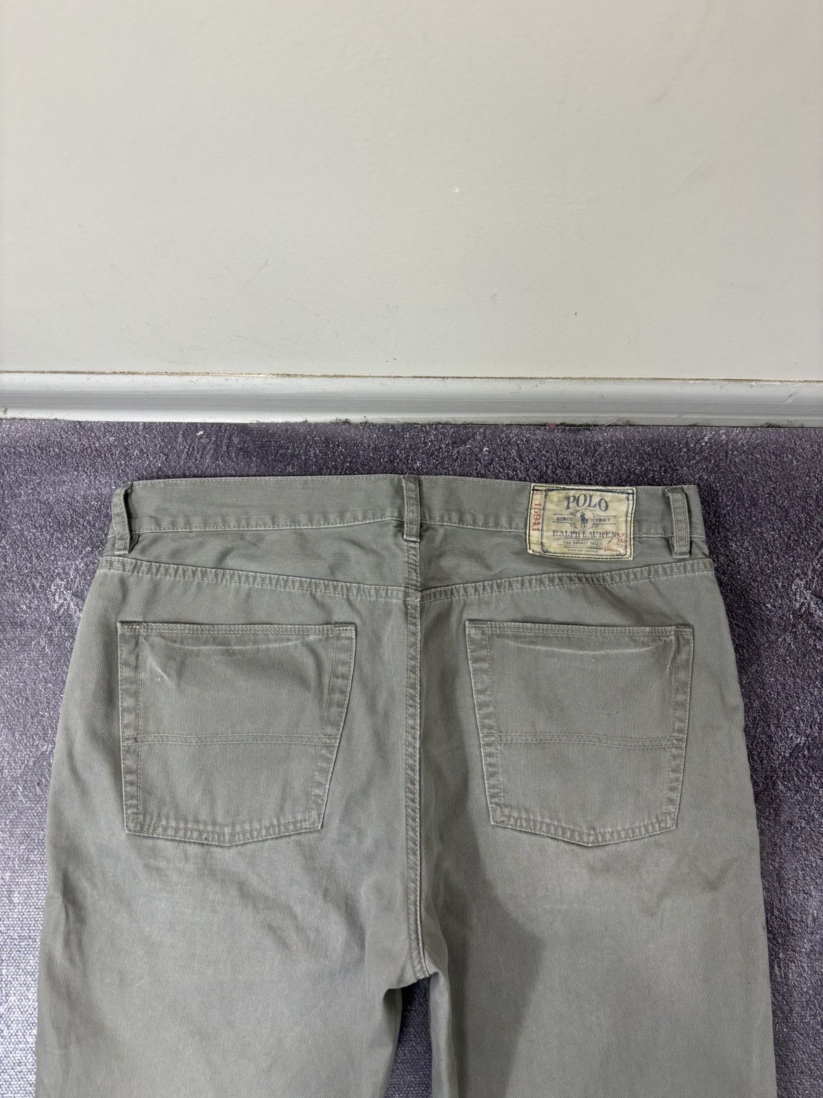 Polo Ralph Lauren Polo Ralph Lauren Men’s Gray Luxury Baggy Pants Jeans Size US 35 - 7 Thumbnail