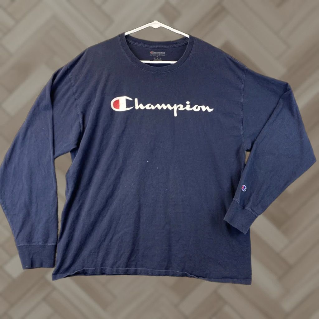 Champion Champion T-Shirt Shirt Crew Neck Mens XL Navy 82-19 | 100% Cotton Basic Tee Short Sleeve Regular Fit Men’s Shirt Size US XL / EU 56 / 4 - 1 Thumbnail