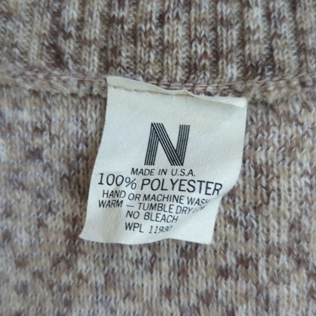 Vintage Vintage grandpa sweater v-neck textured knit medium tan Size US M / EU 48-50 / 2 - 4 Thumbnail