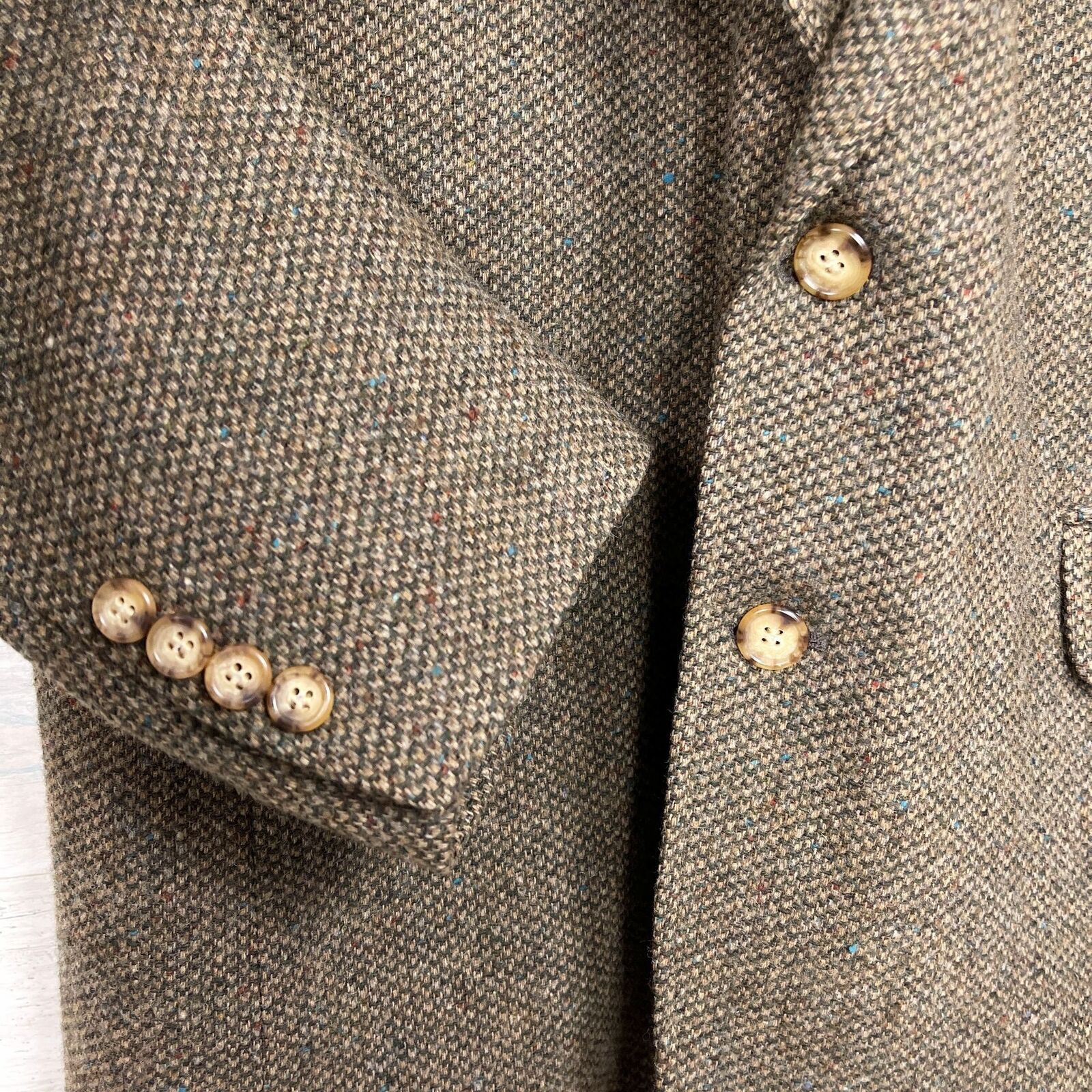 Lands' End Lands End Tweed Sport Coat Brown Lambswool Wool Mens 43L Size 40L - 3 Thumbnail