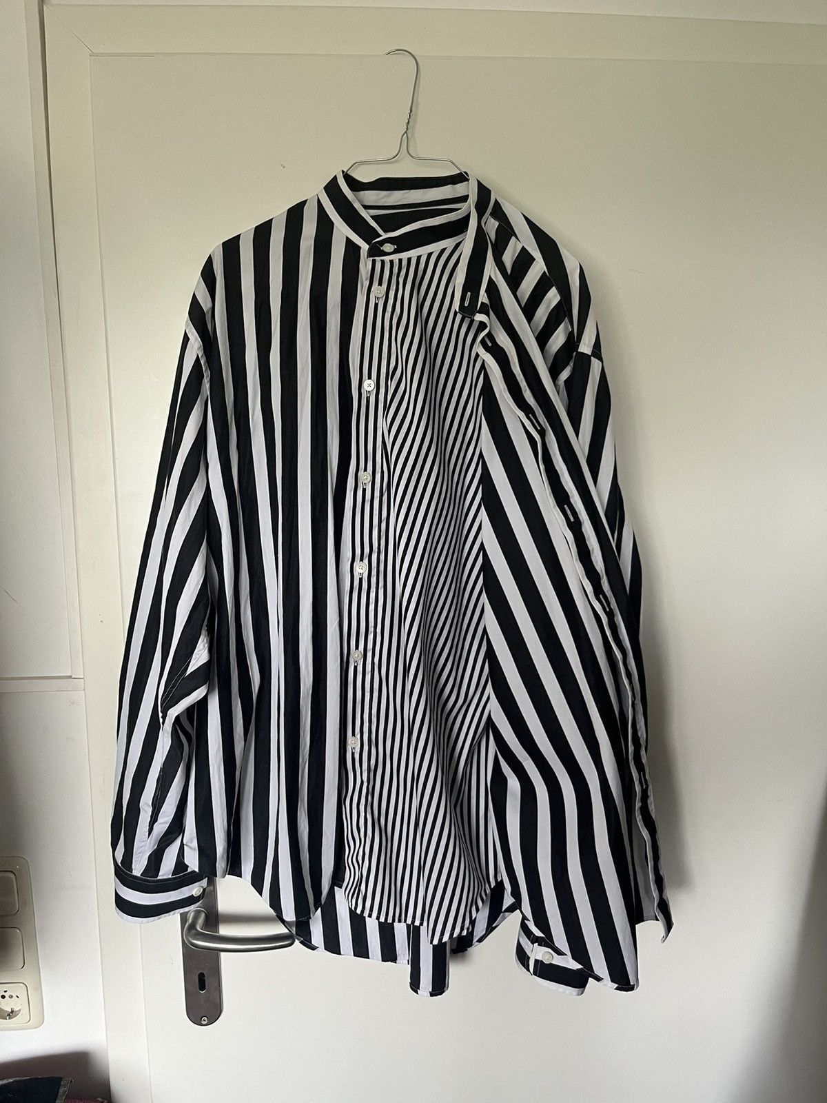 image of Givenchy Loose Fit Striped Shirt in Black White, Men's (Size Large)
