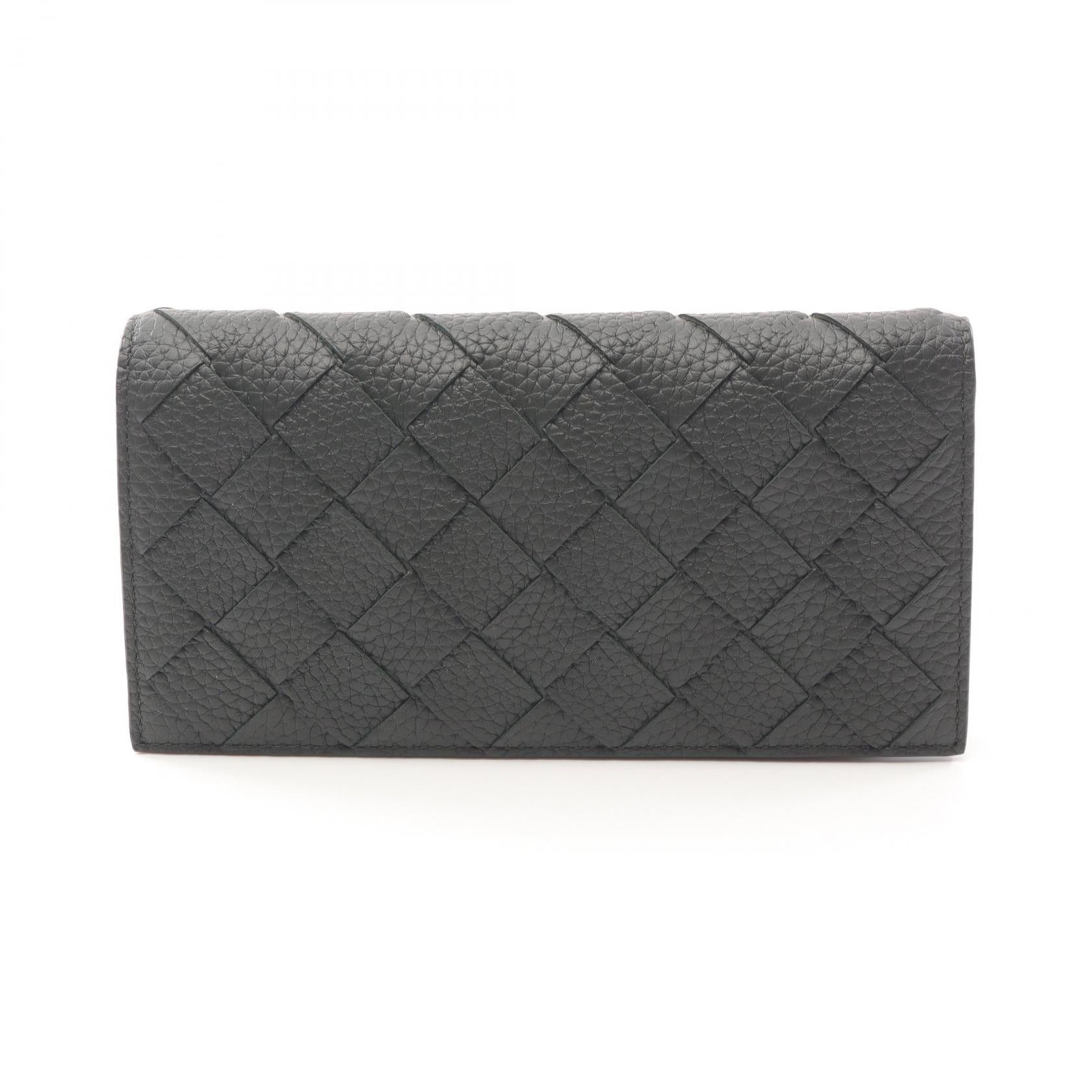 Bottega Veneta Bottega Veneta Intrecciato Long Wallet With Coin Purse Bi-Fold Leather Dark Green Size ONE SIZE - 1 Thumbnail