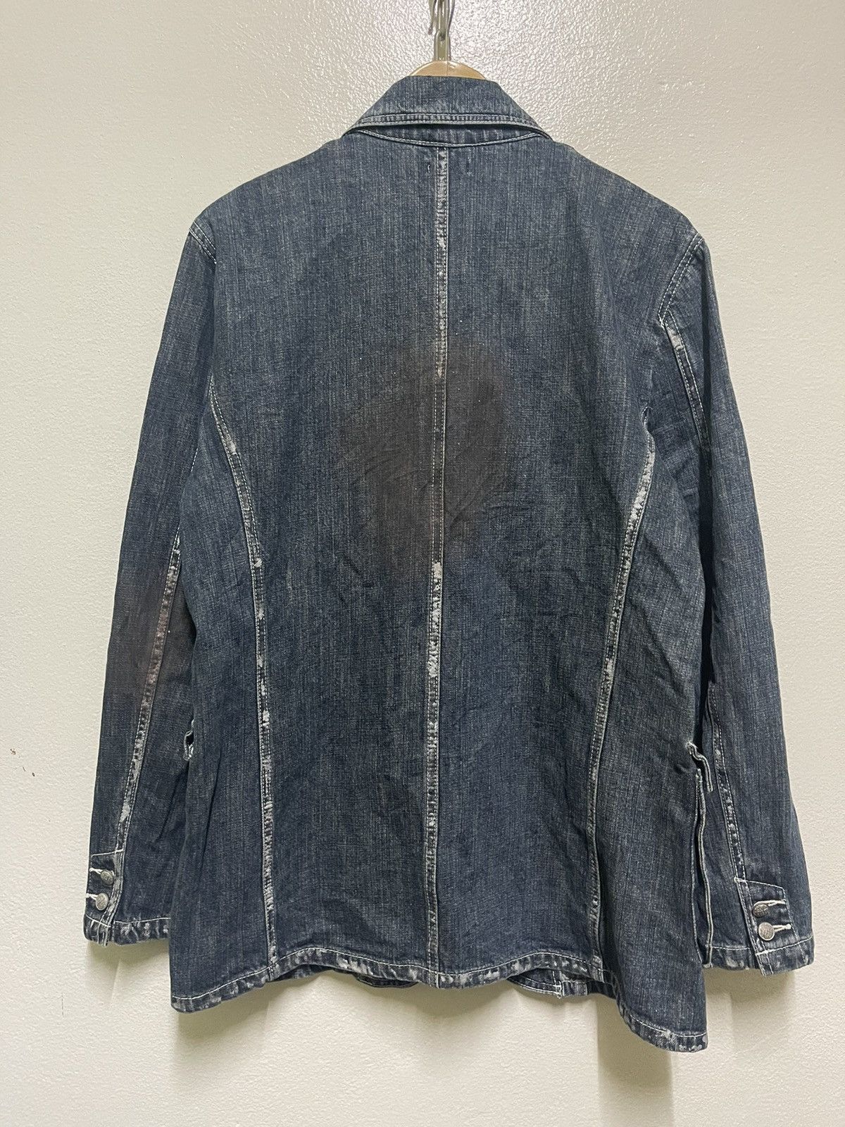 Japanese Brand Funky Devil Skull Printed Denim Jacket Blazer Size US XL / EU 56 / 4 - 9 Thumbnail
