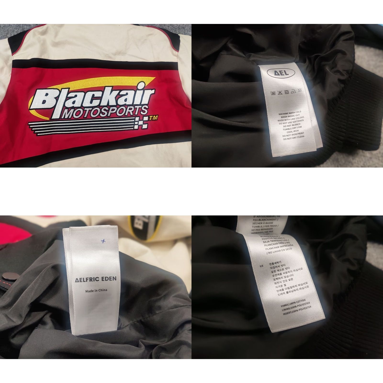 Vintage Aelfric Eden Blackair Motorsports Vintage Racing Bomber Jacket Logo Y2K Style Mens M Black Logo 90s Racing Jacket Size US M / EU 48-50 / 2 - 10 Thumbnail