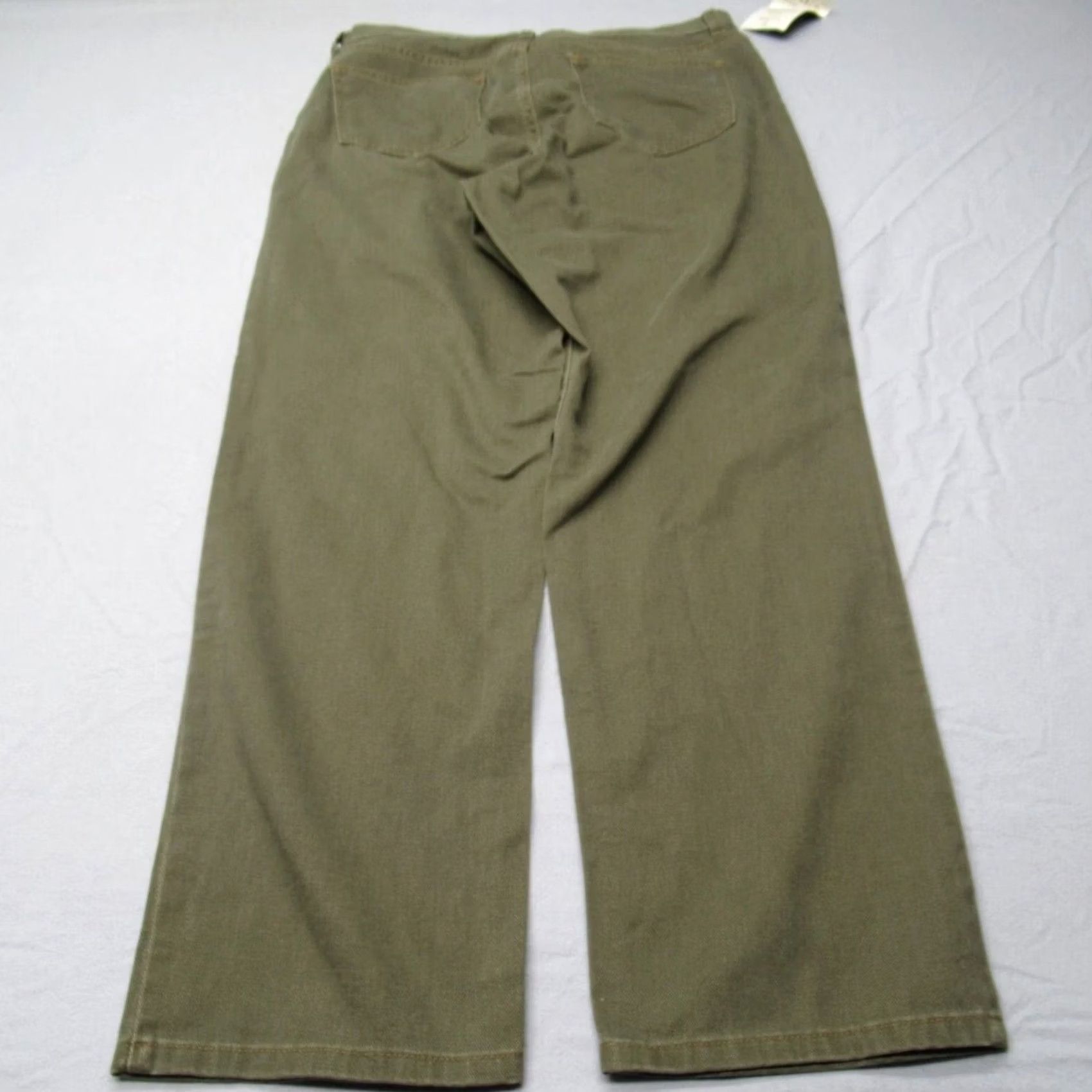 Vintage L.L.Bean Jeans Womens 14W Green Wide-Leg Cotton Blend Pants Classic Fit 30in Inseam 32in Waist NWT Size 36" / US 14 / IT 50 - 6 Thumbnail