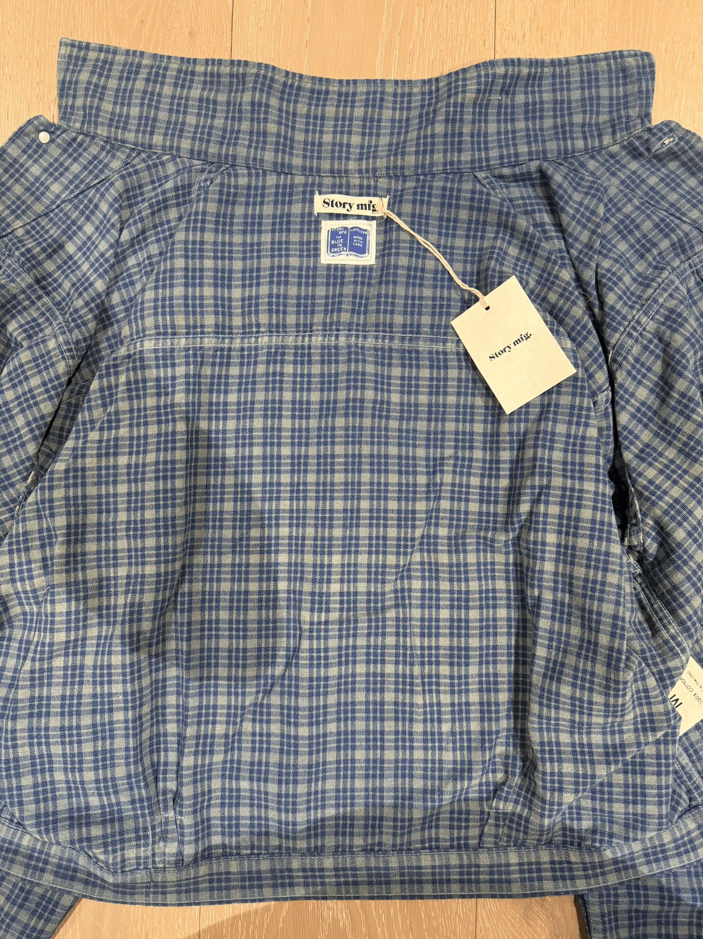 Story Mfg. 💚 Blue In Green x Story Mfg. Sundae Jacket Indigo Mud Check Size US M / EU 48-50 / 2 - 11 Thumbnail