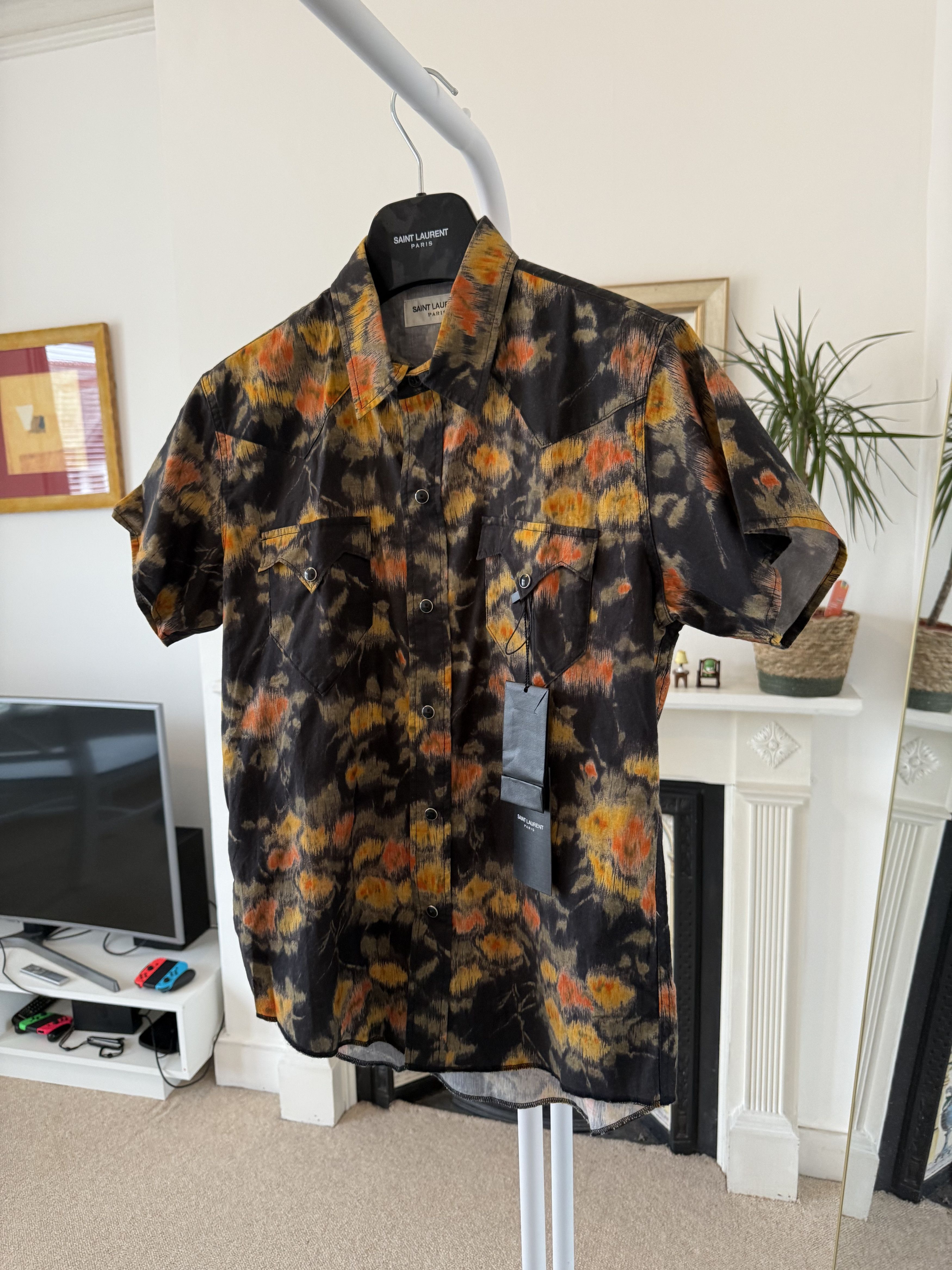 Saint Laurent Paris SS21 Saint Laurent Western Floral Short Sleeve Shirt Size US M / EU 48-50 / 2 - 9 Thumbnail
