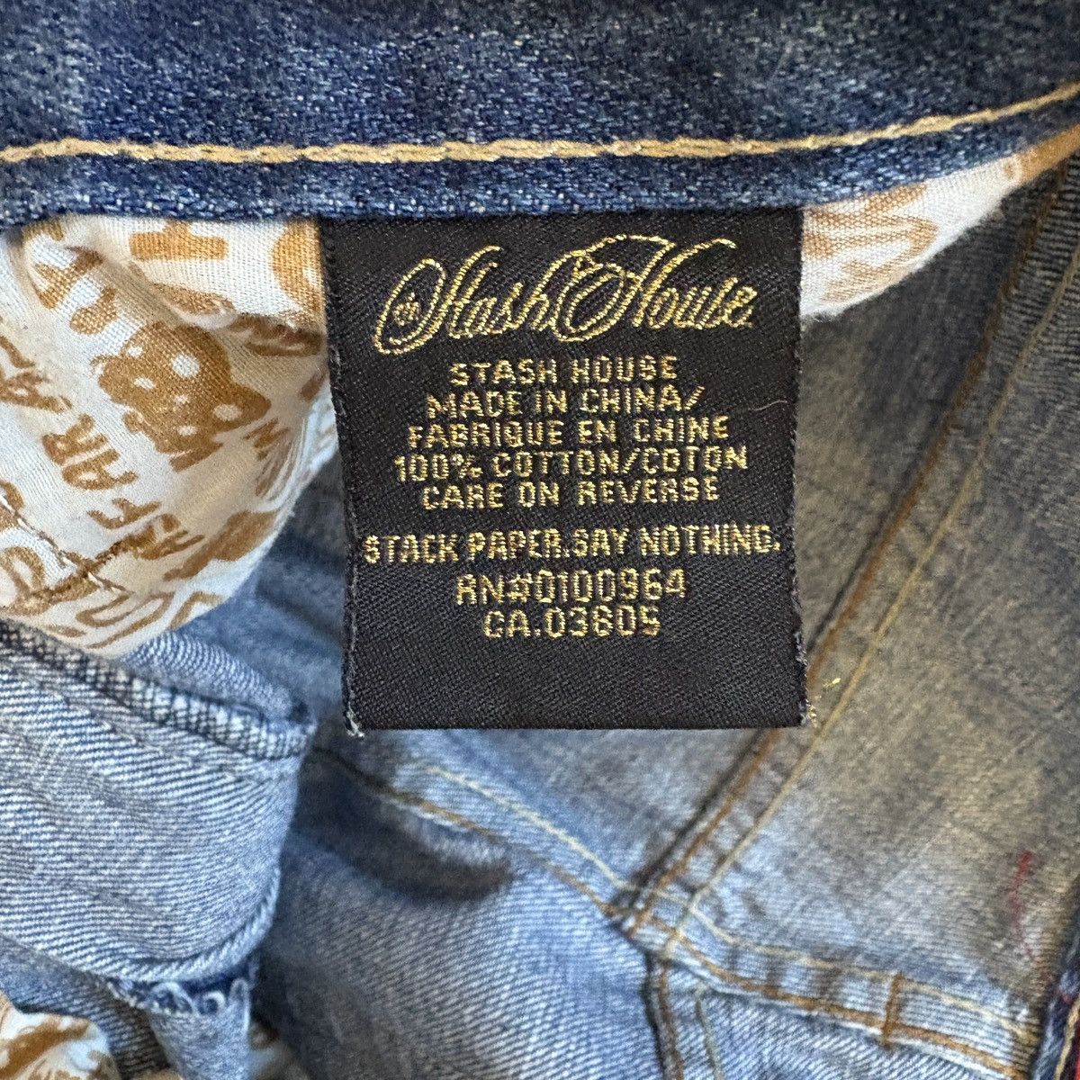 Other Y2K Stash House Blue Denim Skull Embroidered Baggy Jorts Size US 36 / EU 52 - 6 Thumbnail