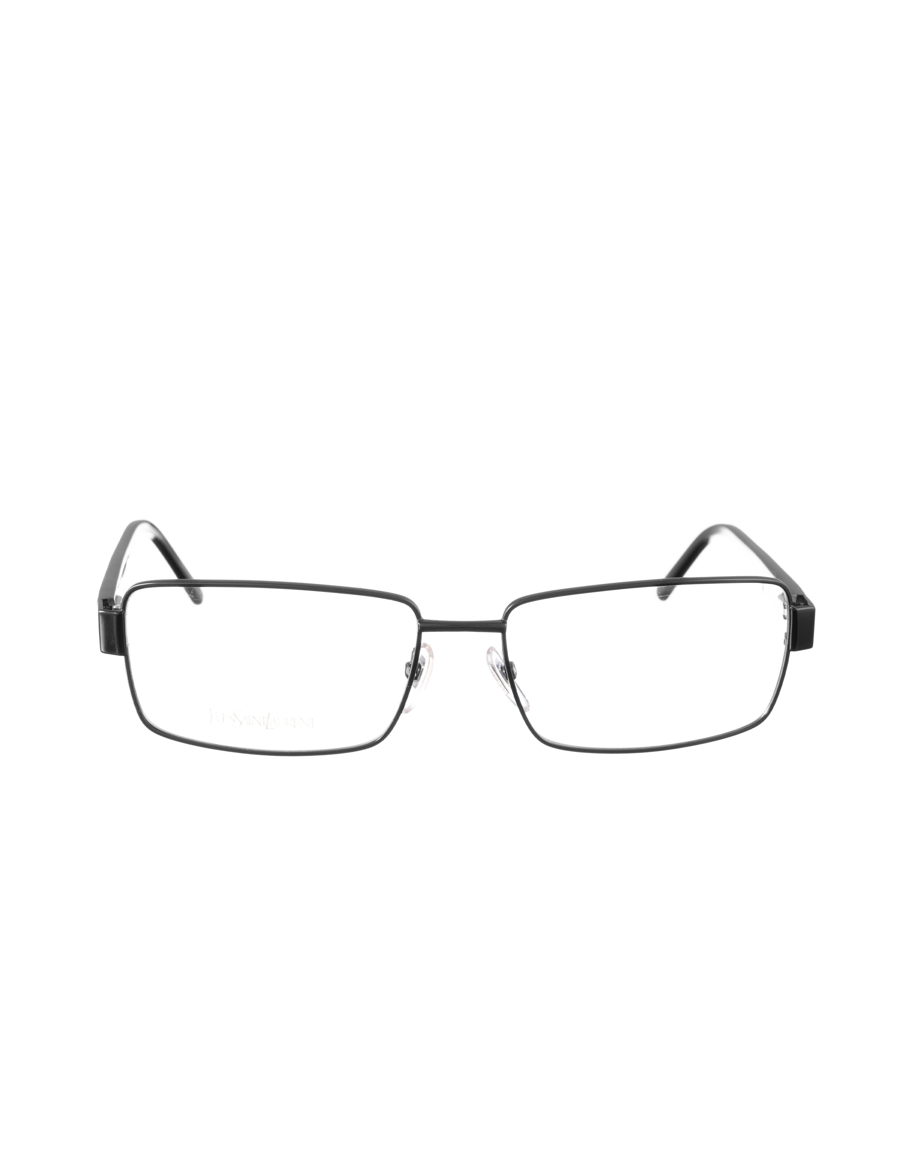 Saint Laurent Paris Yves Saint Laurent 00s Black Rectangular Silver Logo Glasses Size ONE SIZE - 1 Thumbnail