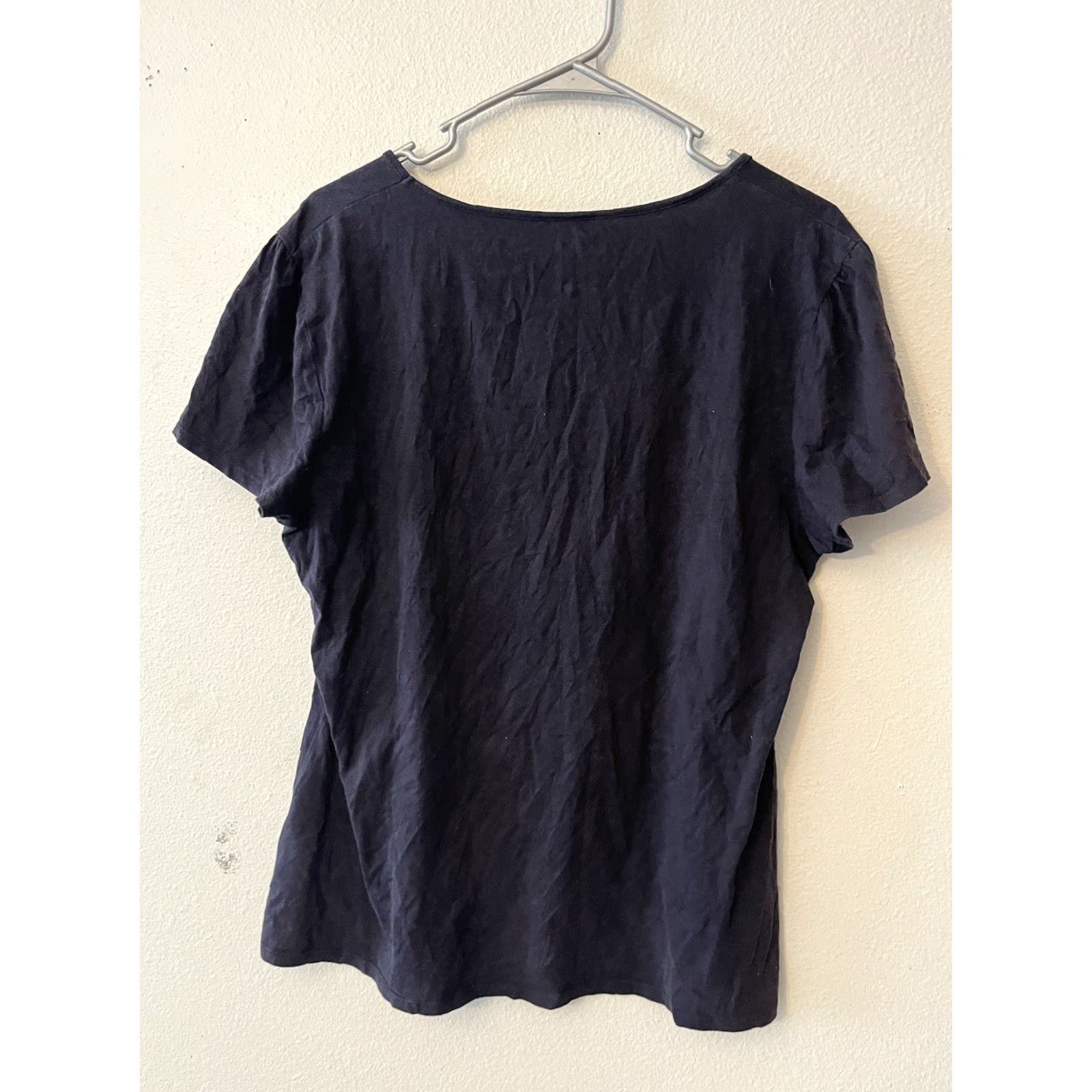 Nautica NAUTICA T-Shirt Women's XL Navy Short Sleeve Scoop Neck 100% Cotton Pullover Size XL / US 12-14 / IT 48-50 - 3 Thumbnail