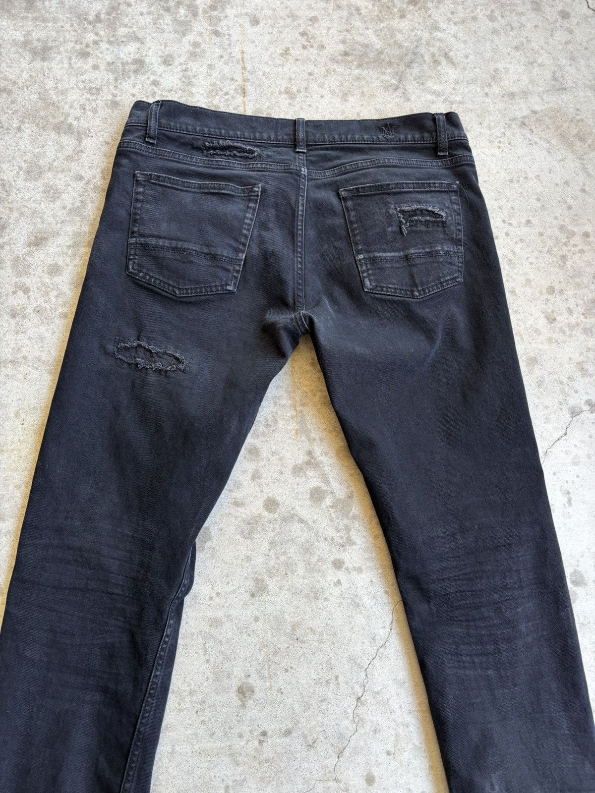 Alexander McQueen Thrashed Black Silk Trimmed Skinny Jeans Size US 34 / EU 50 - 5 Thumbnail