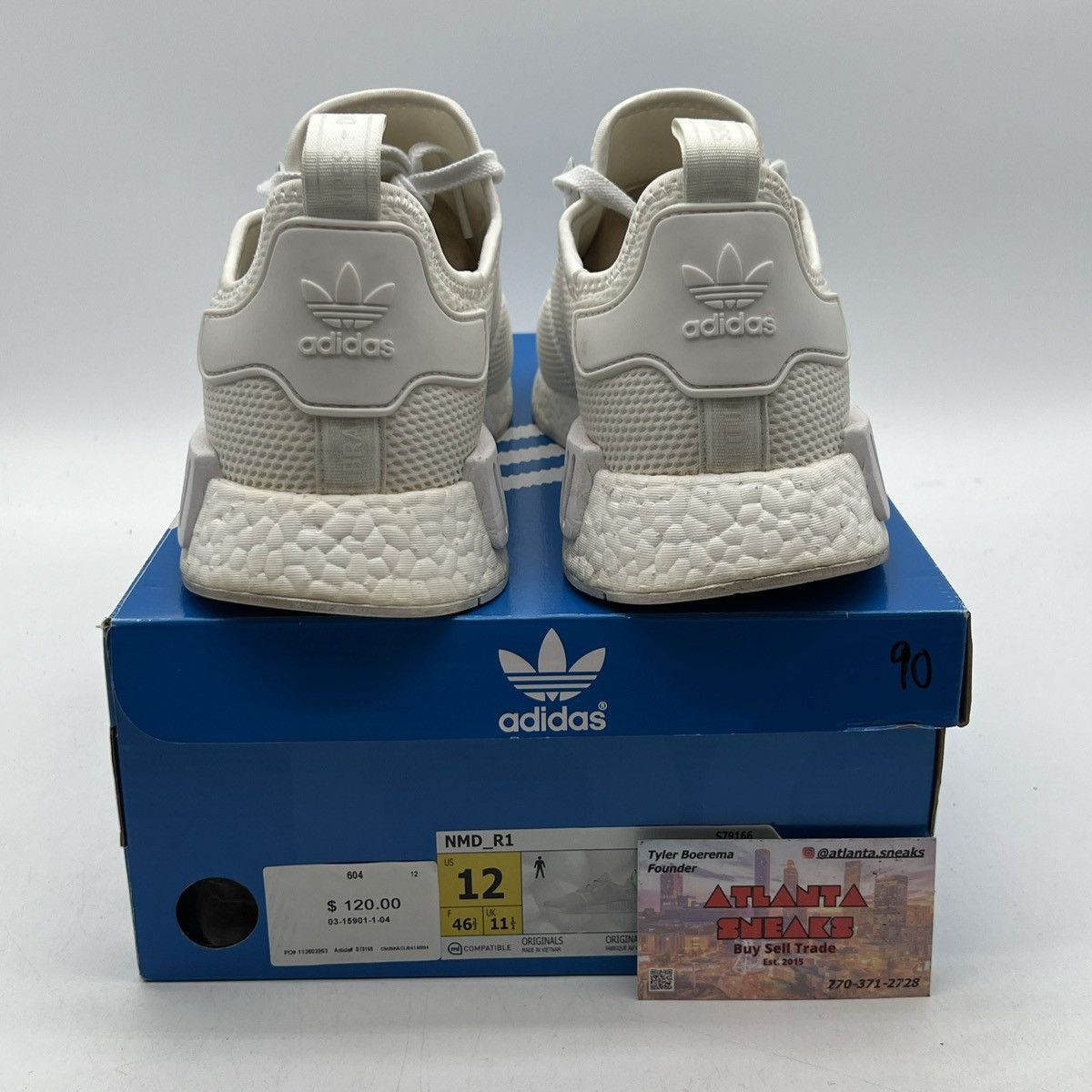 Adidas NMD_R1 all white Size US 12 / EU 45 - 3 Thumbnail
