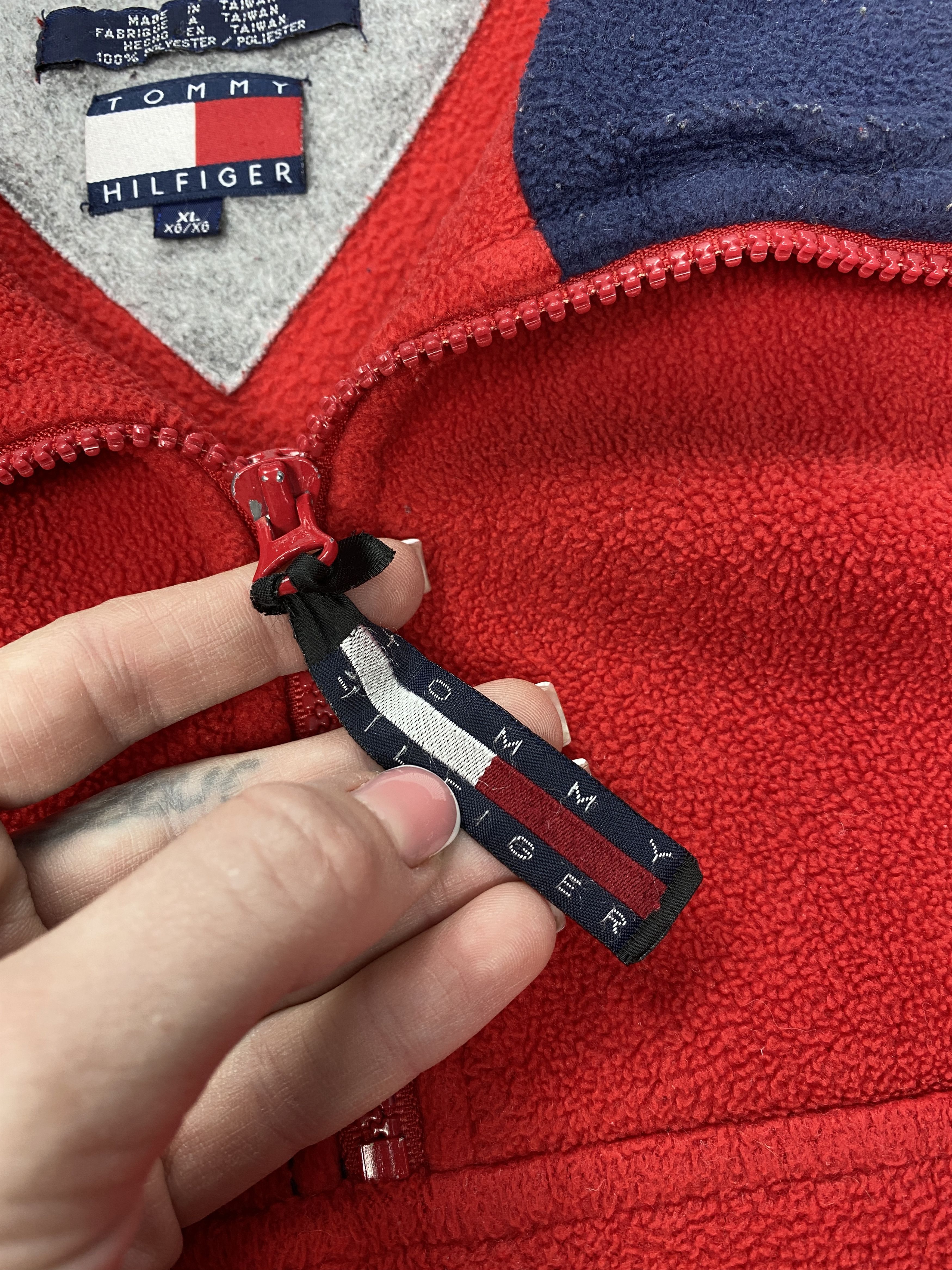 Tommy Hilfiger Tommy Hilfiger Vintage Quarter Zip Fleece Jacket Size US XL / EU 56 / 4 - 4 Thumbnail