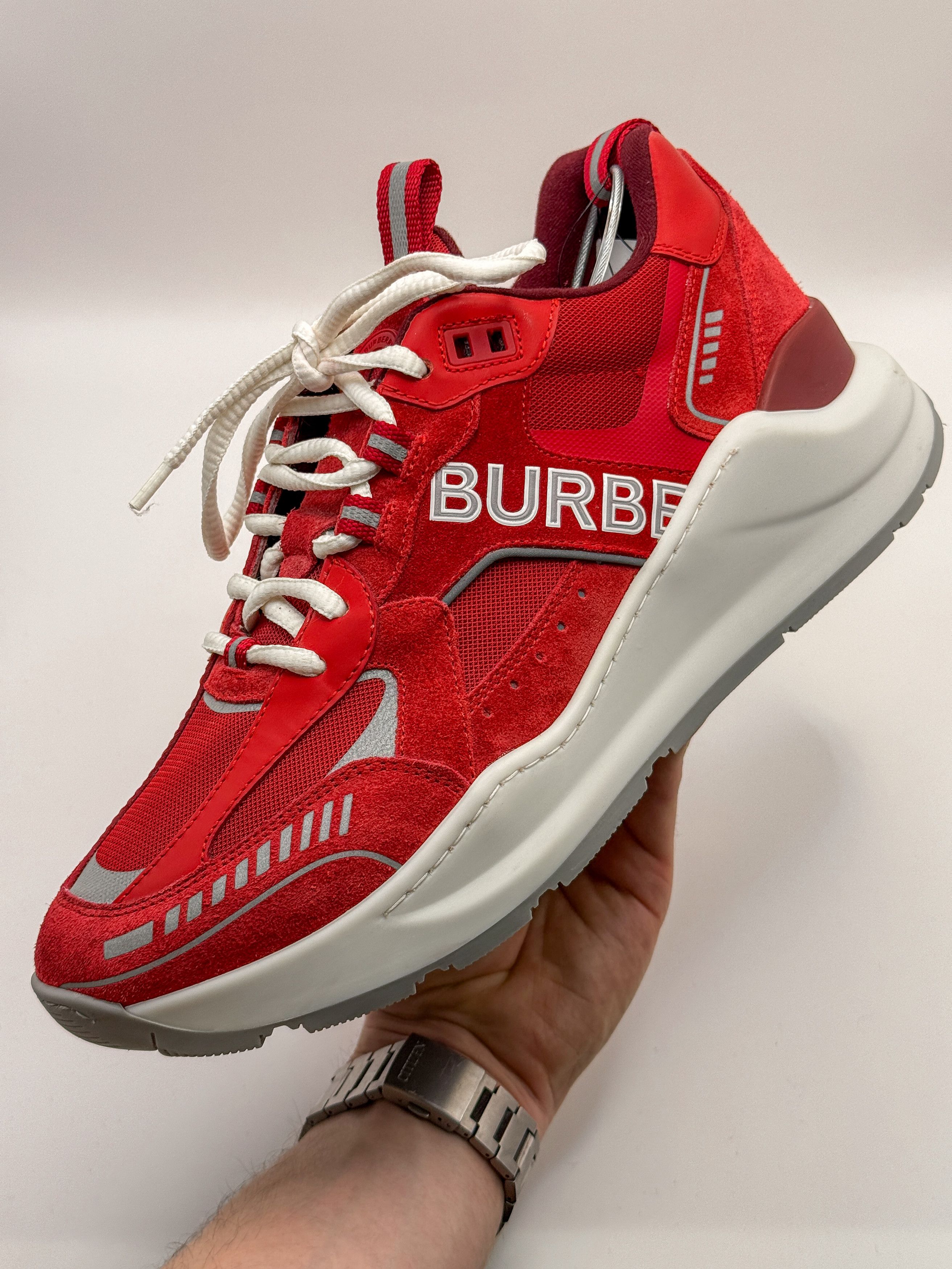 Burberry Burberry Logo Print Suede & Leather Chilli Red 2022 Size US 9 / EU 42 - 9 Thumbnail