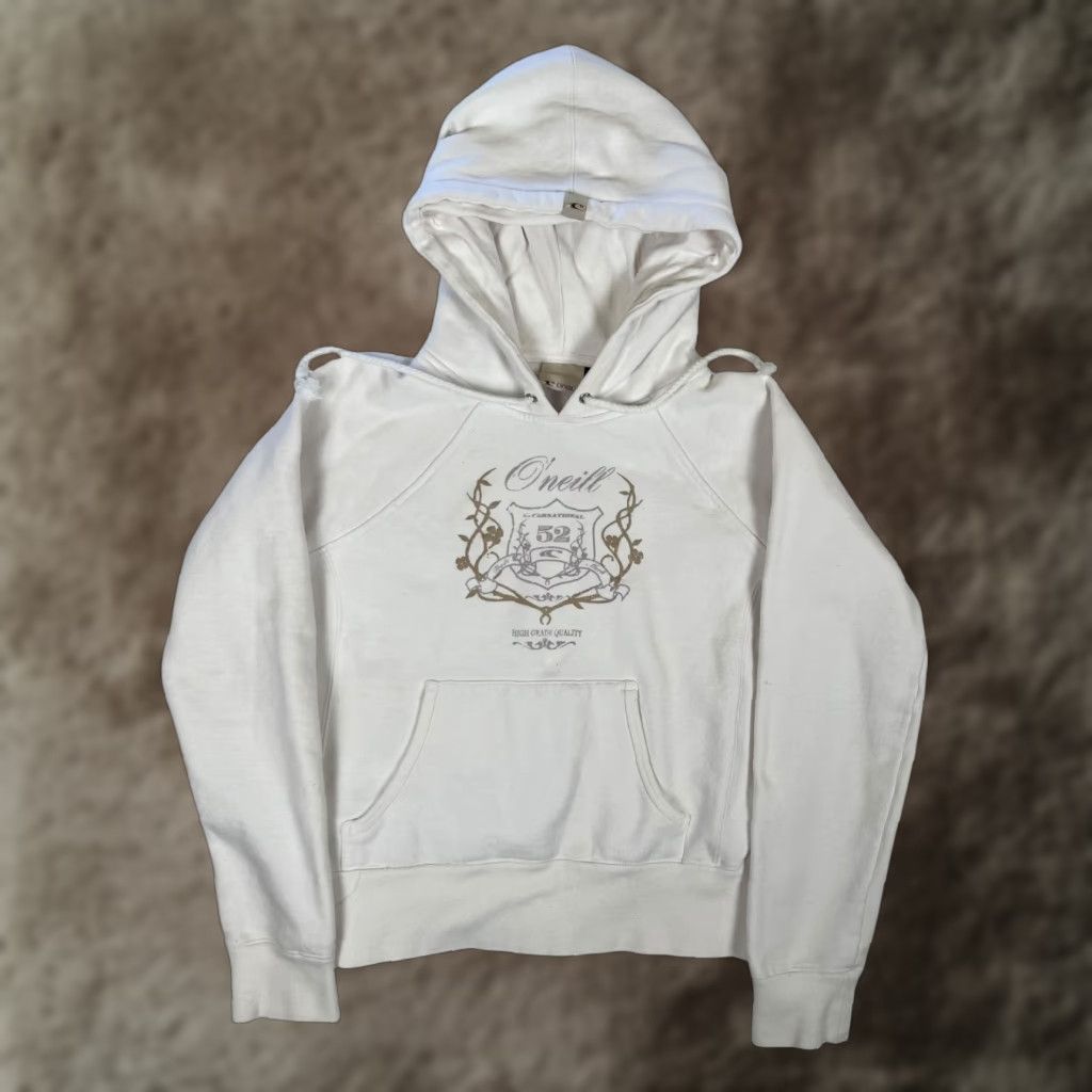 O'Neill VINTAGE O'Neill Hoodie Sweatshirt Womens Size Medium White Hoodie 90s Surf Beach Outdoor Fleece Pullover Sweatshirt Mens Womens Teens Size M / US 6-8 / IT 42-44 - 1 Thumbnail