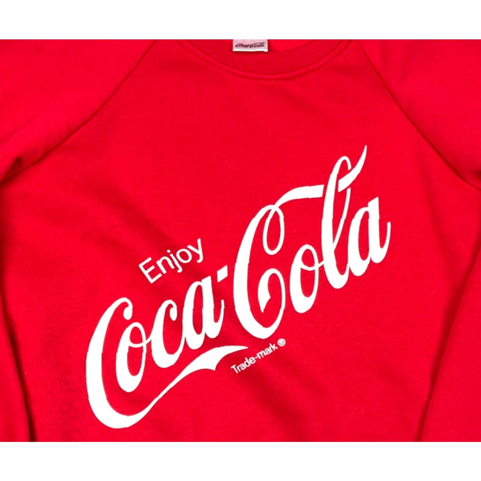 Vintage Coca-Cola Red Graphic Print Pullover Sweatshirt Raglan Long Sleeve Men's Small Retro Size US S / EU 44-46 / 1 - 2 Thumbnail